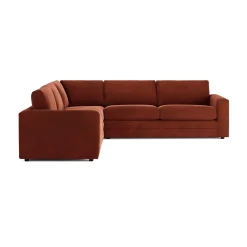 Riley 114" Velvet Corner Sectional - Hale Rust
