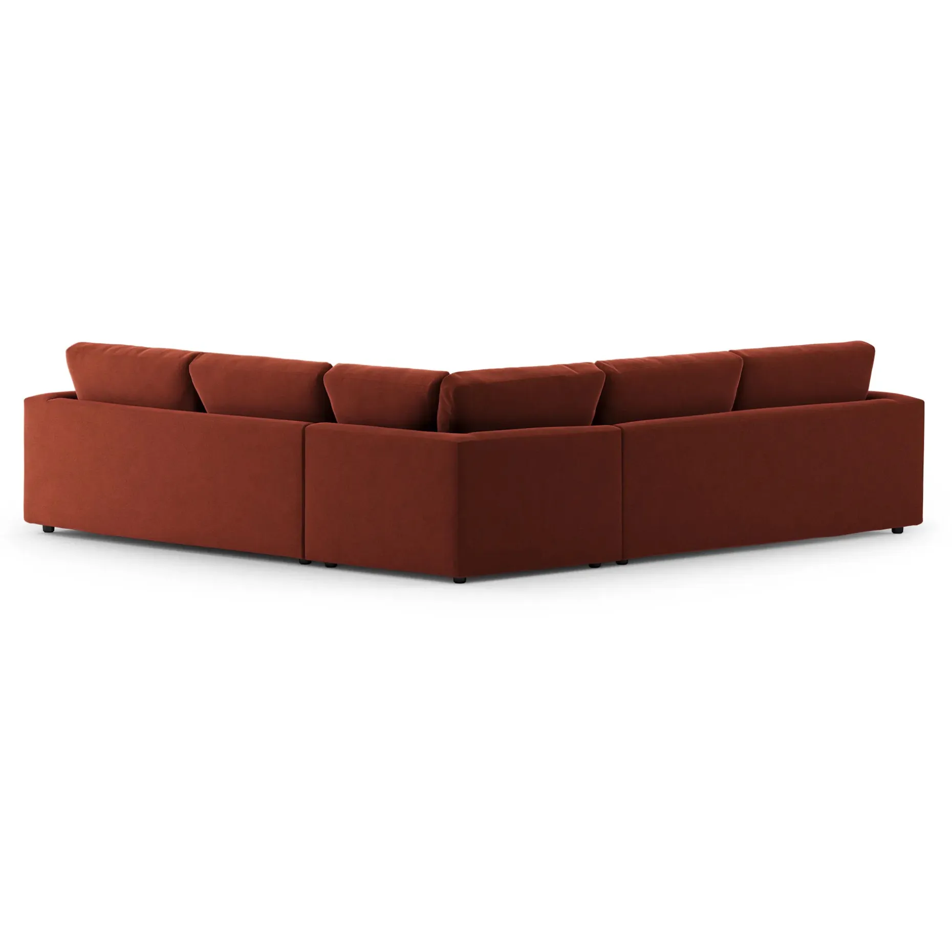 Riley 114" Velvet Corner Sectional - Hale Rust