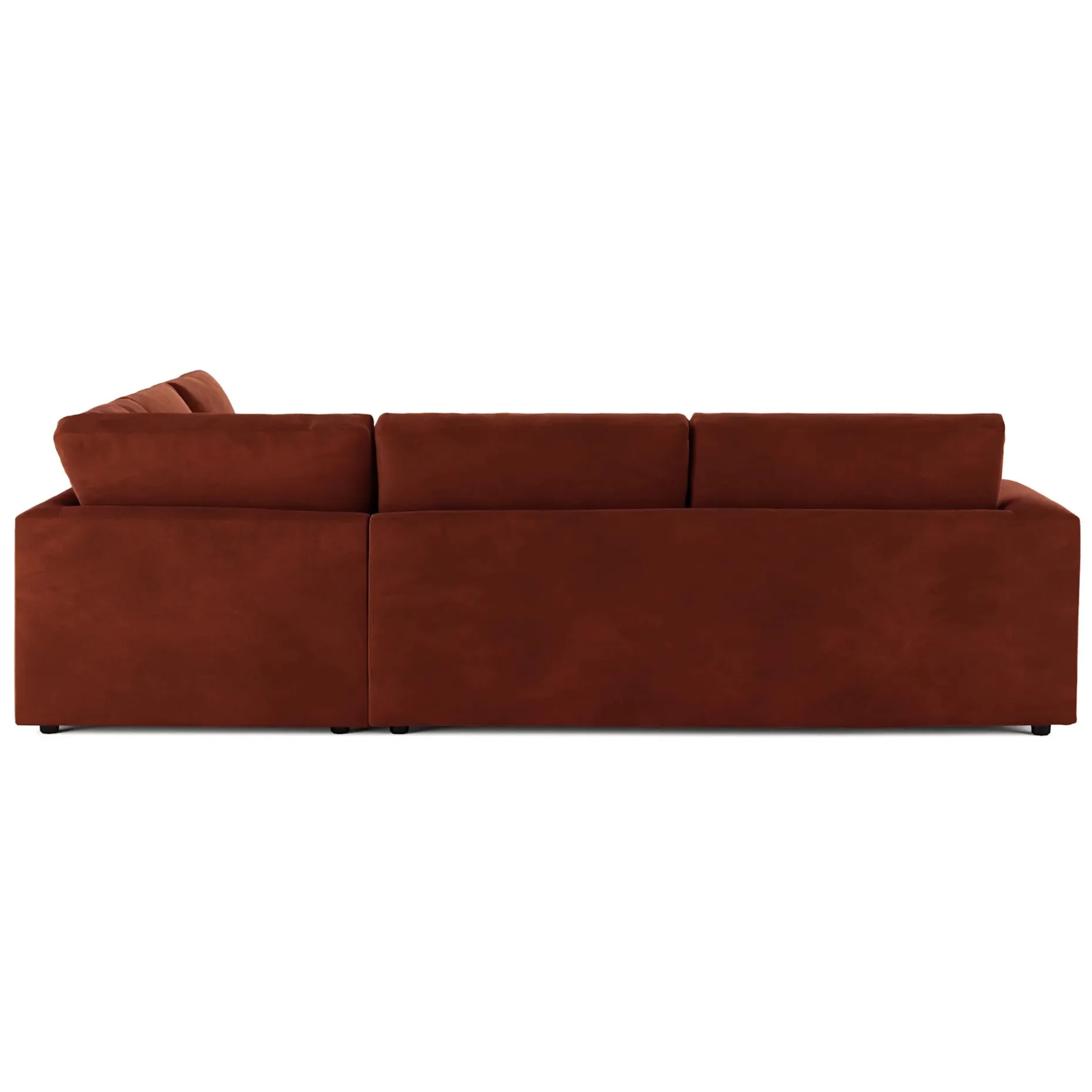 Riley 114" Velvet Corner Sectional - Hale Rust