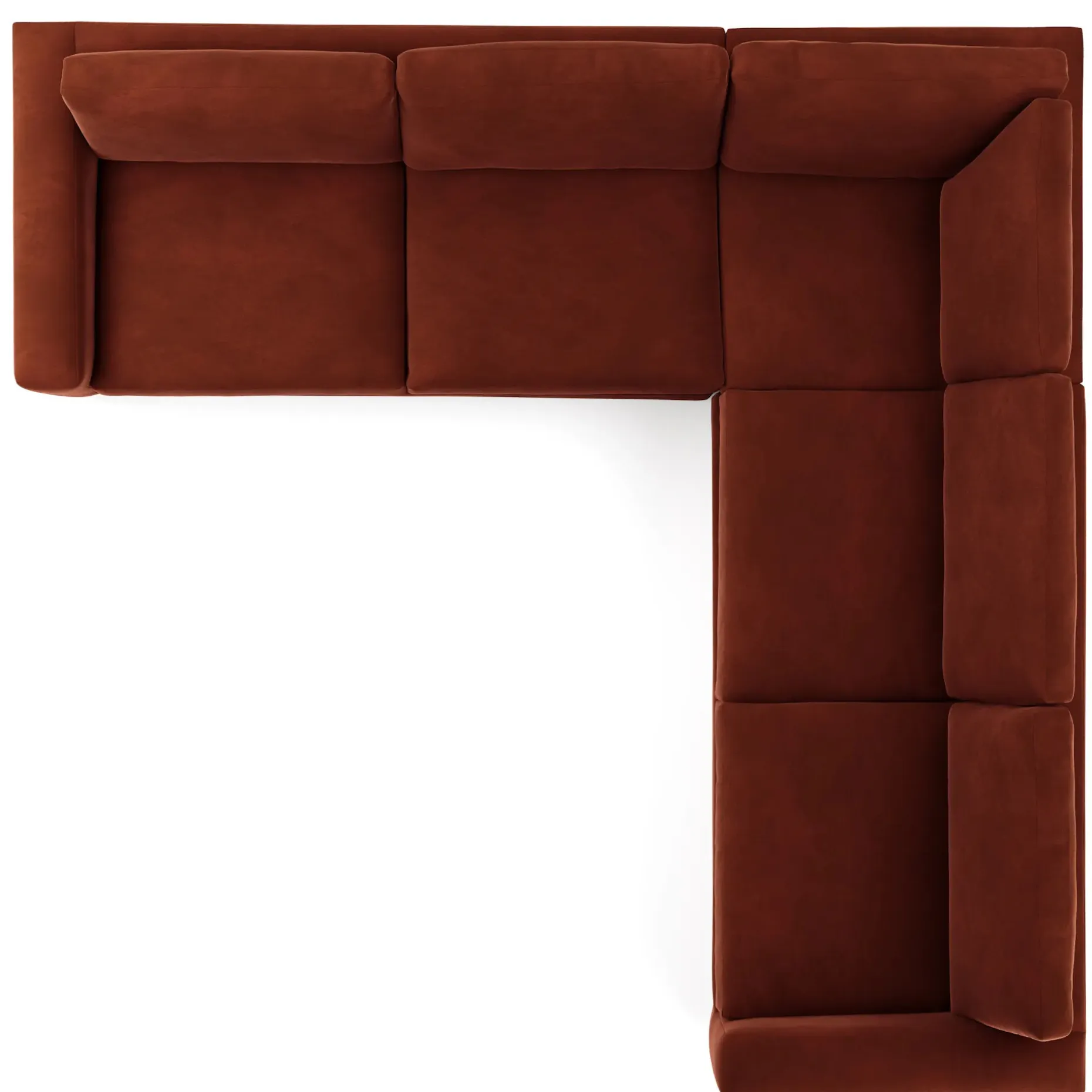 Riley 114" Velvet Corner Sectional - Hale Rust