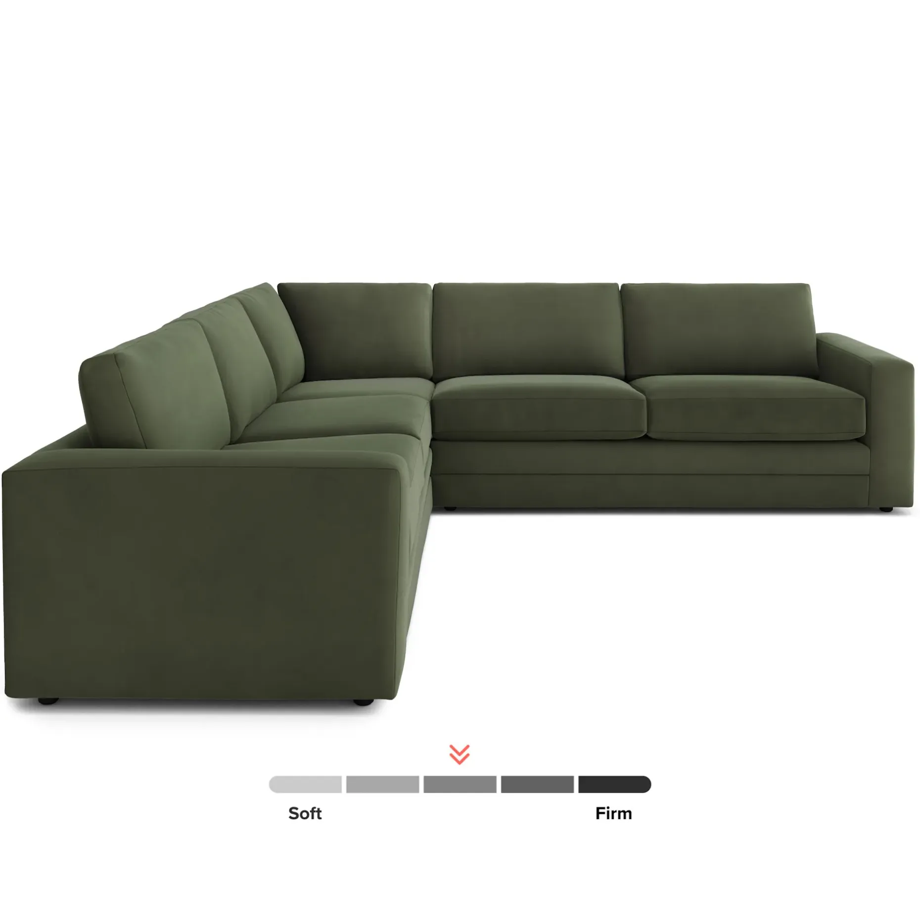 Riley 114" Velvet Corner Sectional - Hale Fir Green