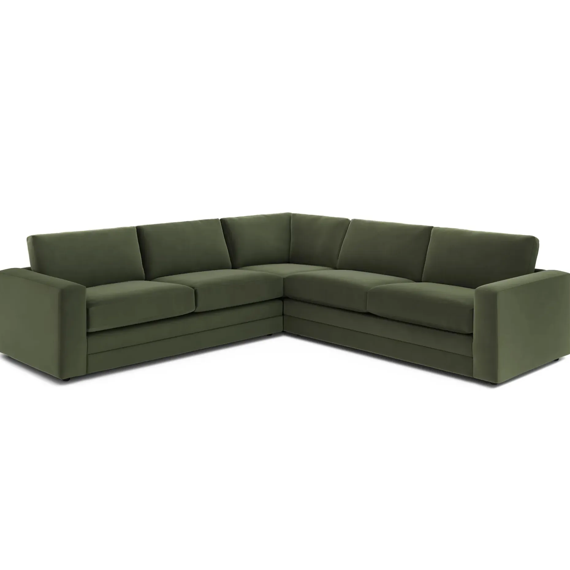 Riley 114" Velvet Corner Sectional - Hale Fir Green