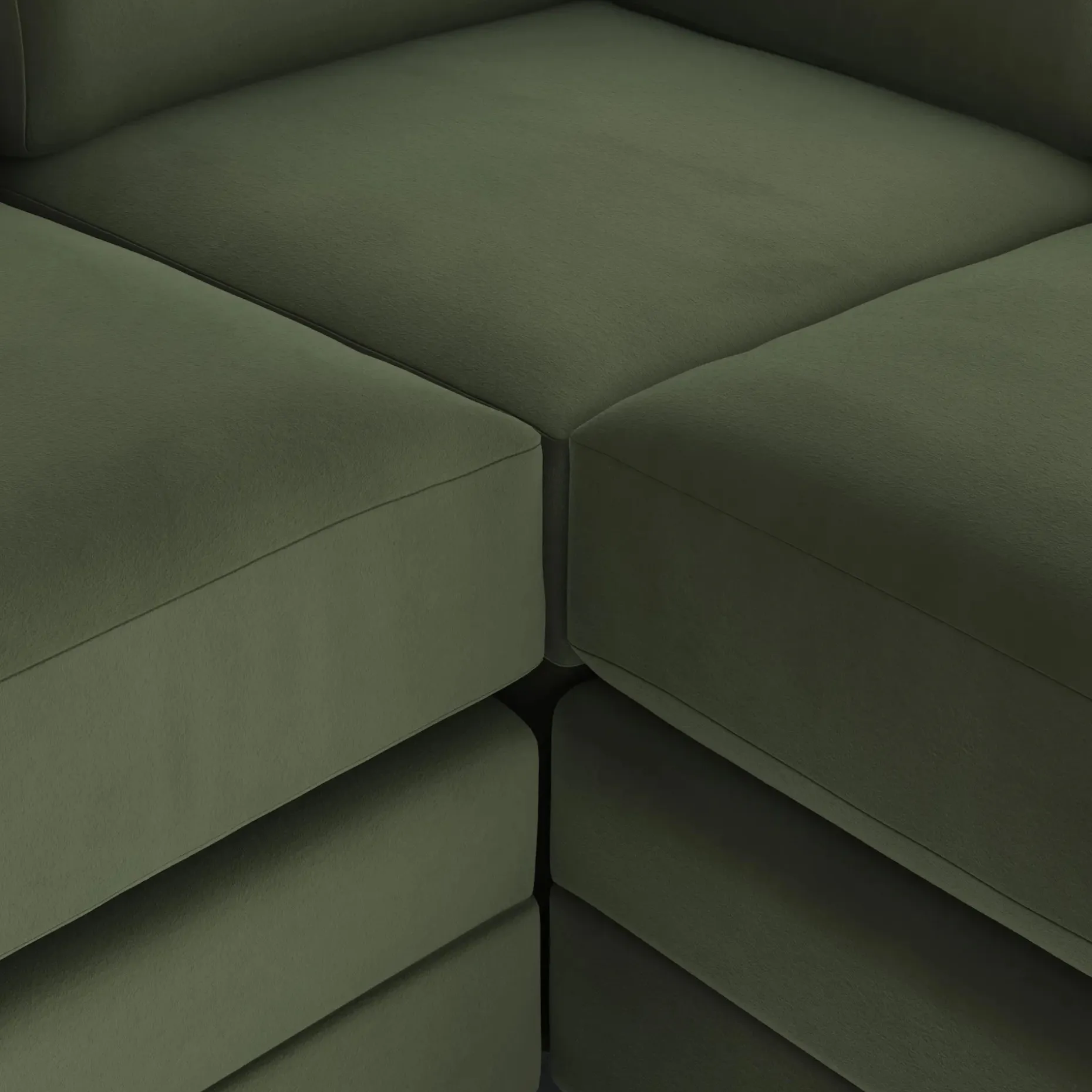 Riley 114" Velvet Corner Sectional - Hale Fir Green