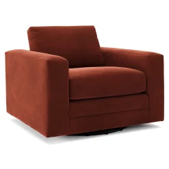Riley 42" Velvet Grand Swivel Chair - Hale Rust