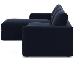 Riley 118.5" Velvet Left Sectional - Hale Ink