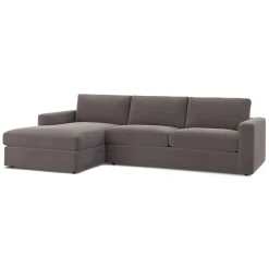Riley 118.5" Velvet Left Sectional - Hale Warm Gray