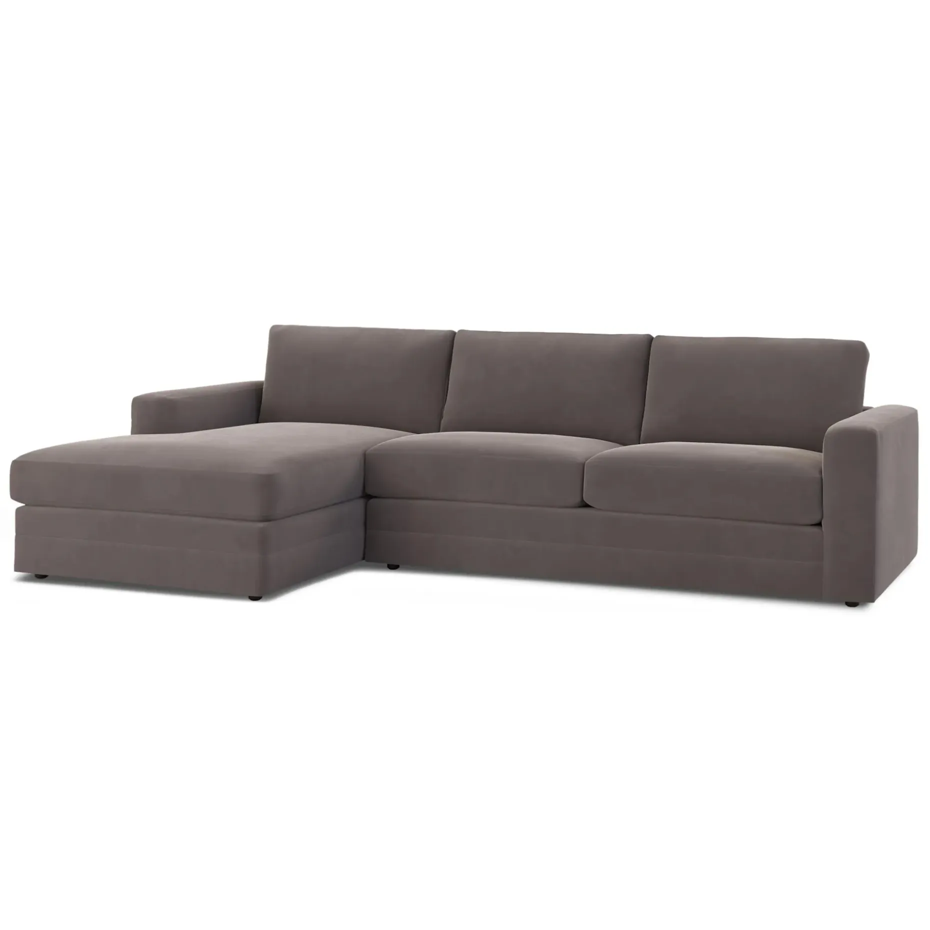 Riley 118.5" Velvet Left Sectional - Hale Warm Gray