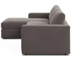 Riley 118.5" Velvet Left Sectional - Hale Warm Gray