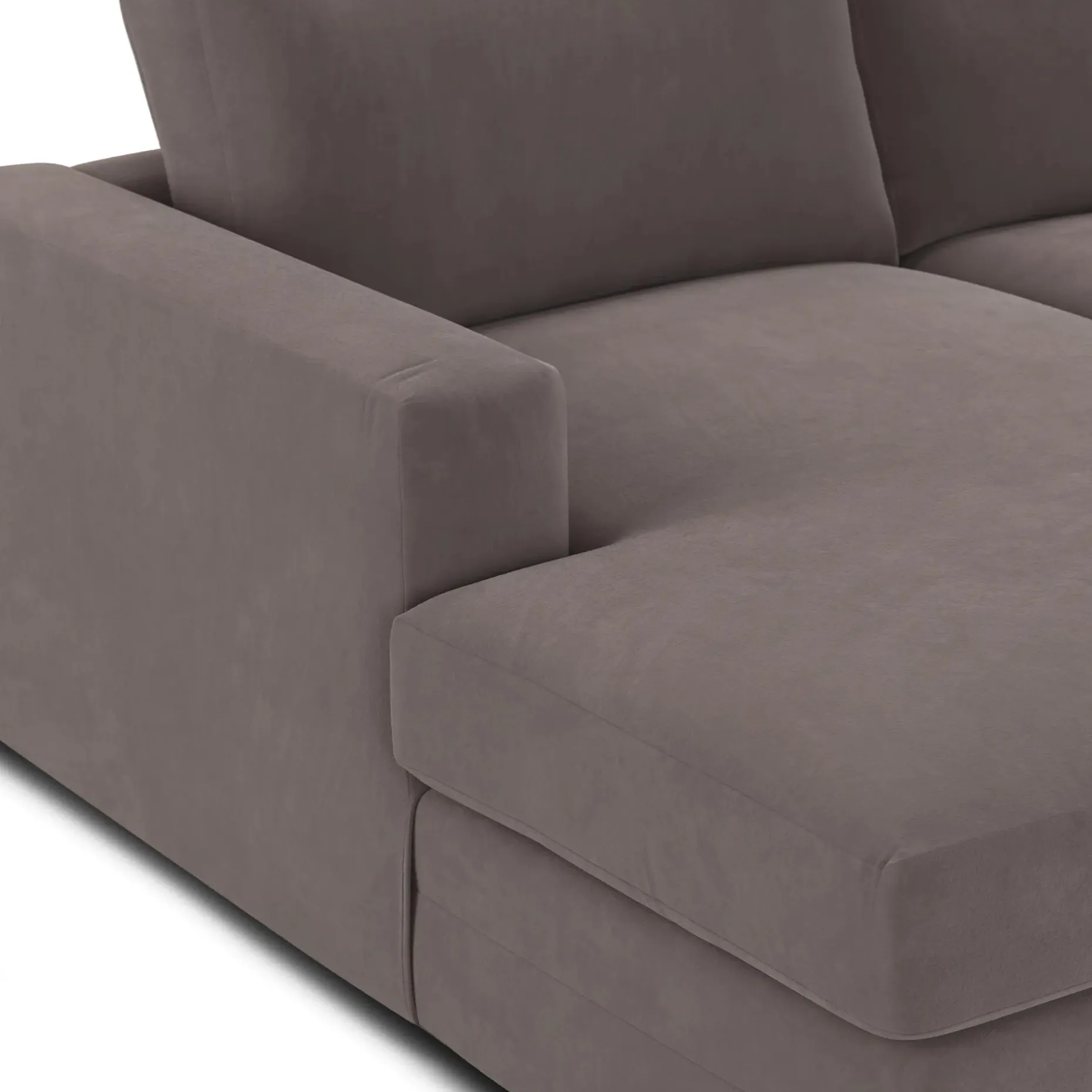 Riley 118.5" Velvet Left Sectional - Hale Warm Gray