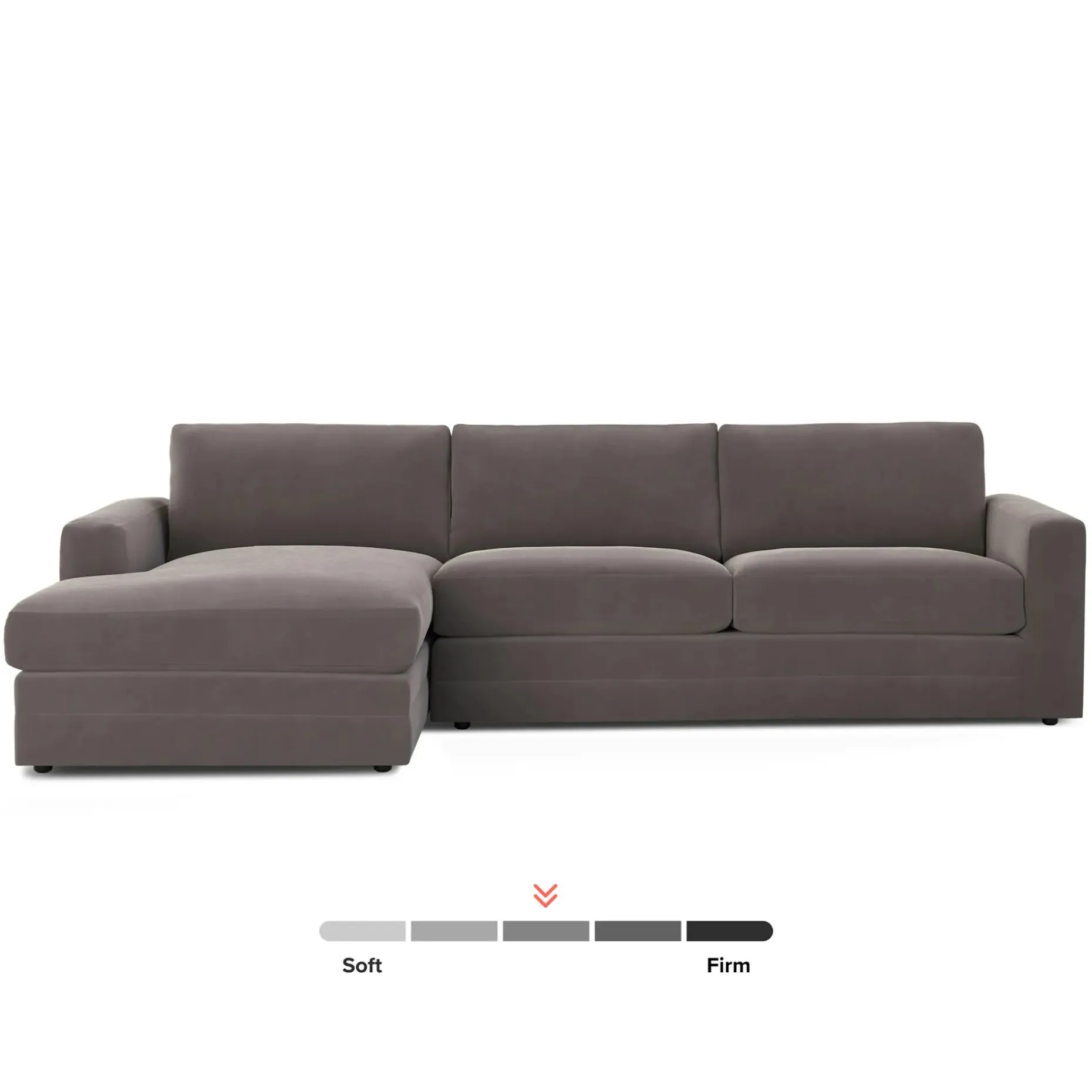 Riley 118.5" Velvet Left Sectional - Hale Warm Gray