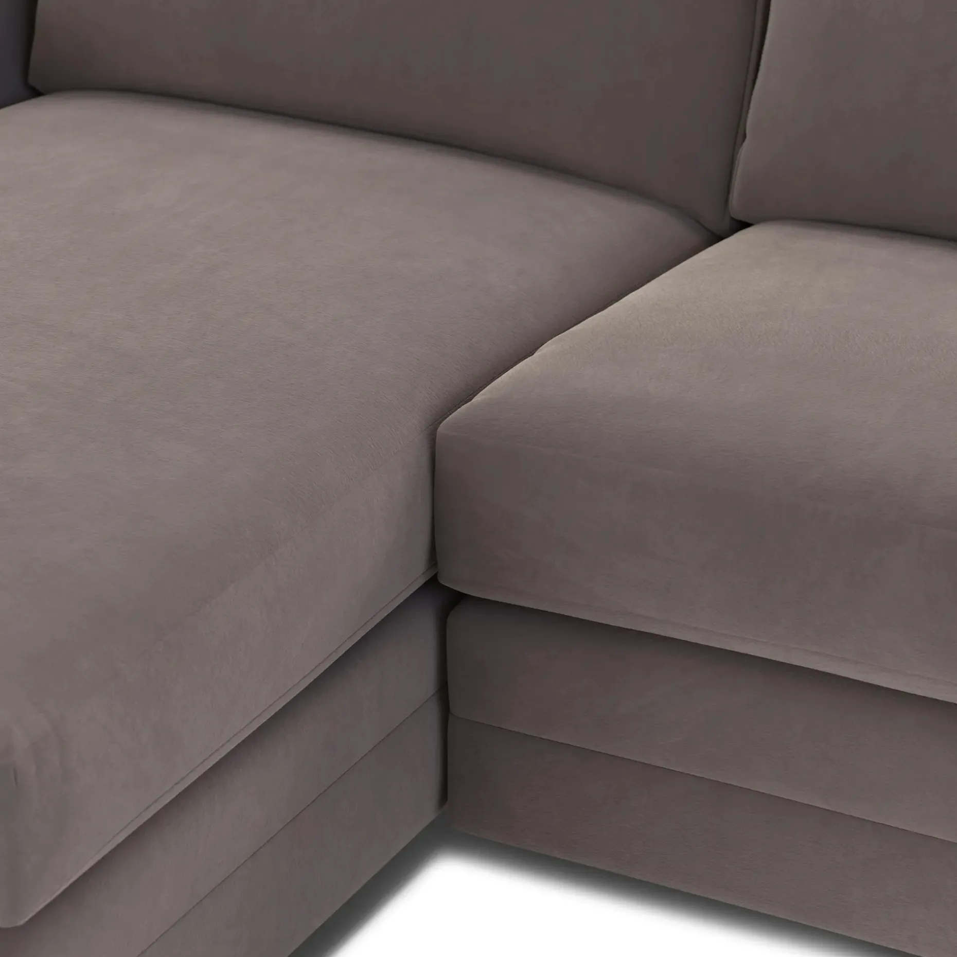 Riley 118.5" Velvet Left Sectional - Hale Warm Gray