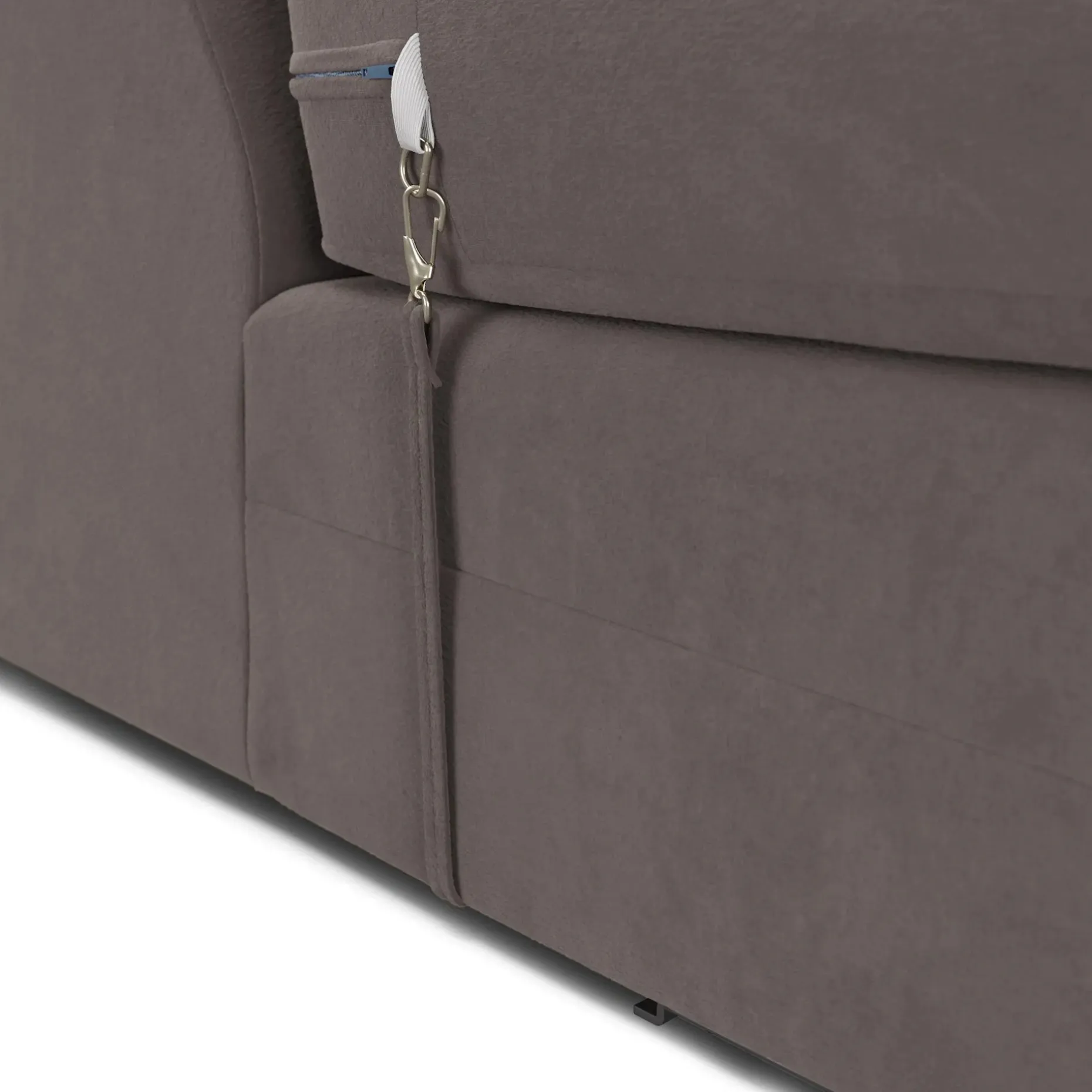Riley 118.5" Velvet Left Sectional - Hale Warm Gray