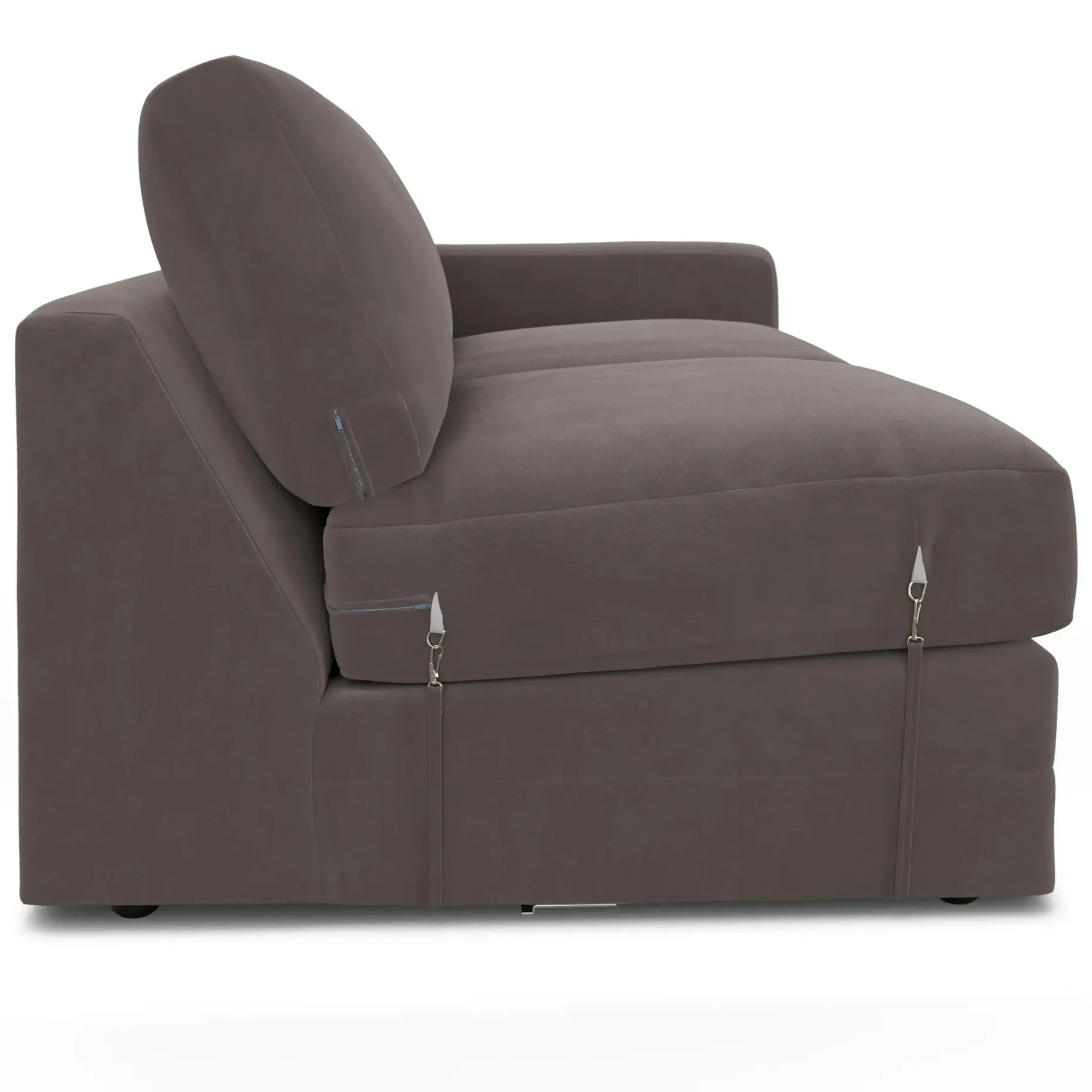 Riley 118.5" Velvet Left Sectional - Hale Warm Gray