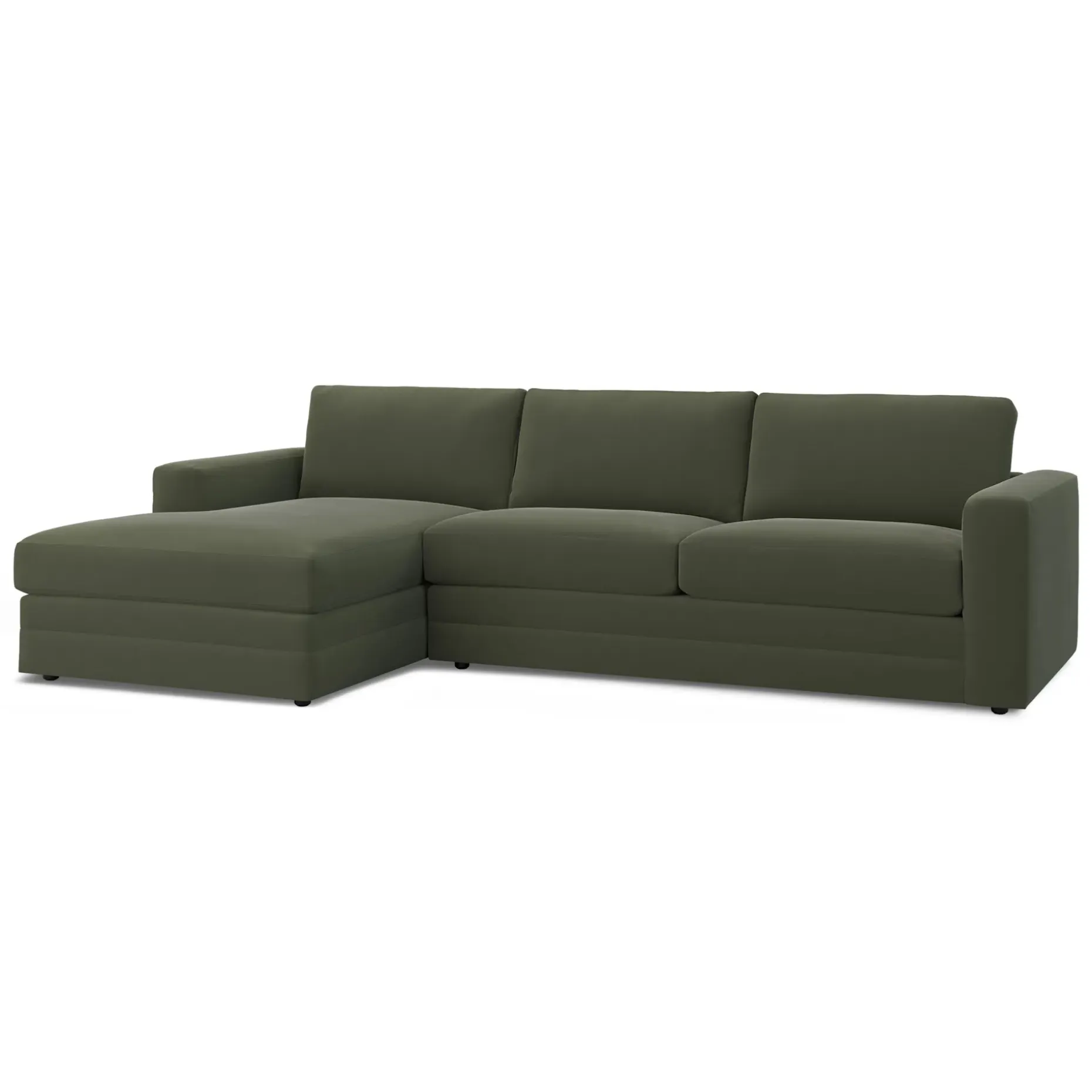 Riley 118.5" Velvet Left Sectional - Hale Fir Green