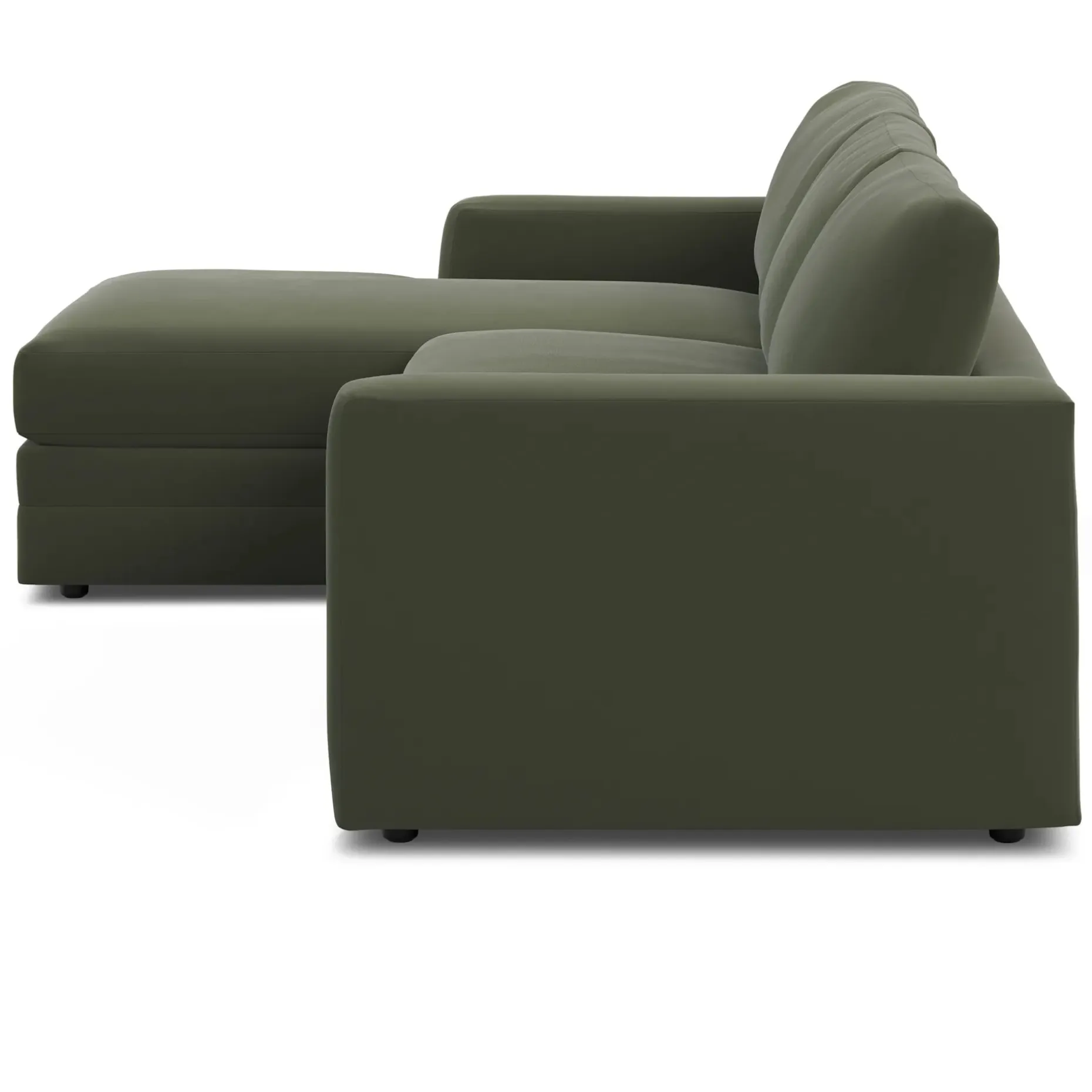Riley 118.5" Velvet Left Sectional - Hale Fir Green