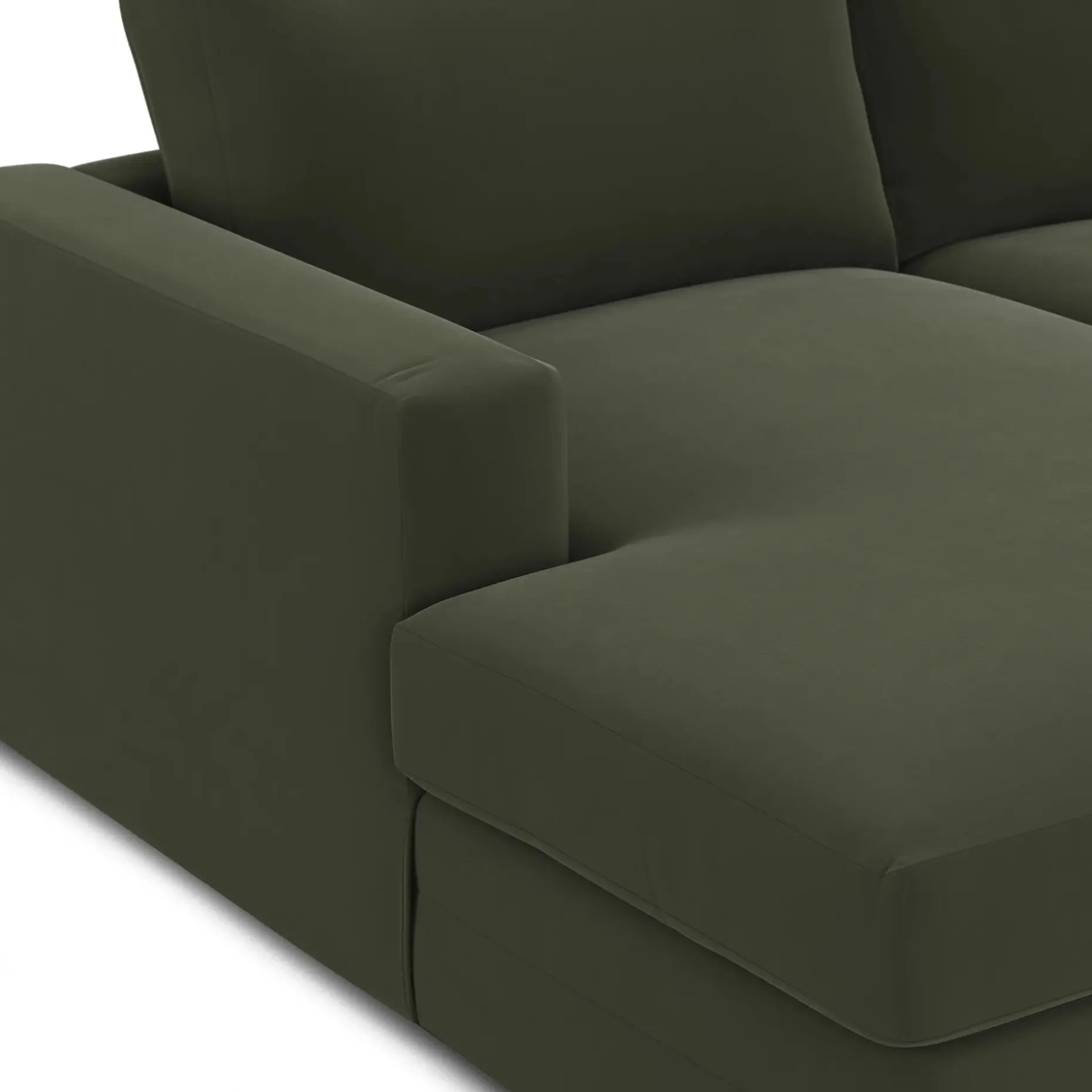 Riley 118.5" Velvet Left Sectional - Hale Fir Green