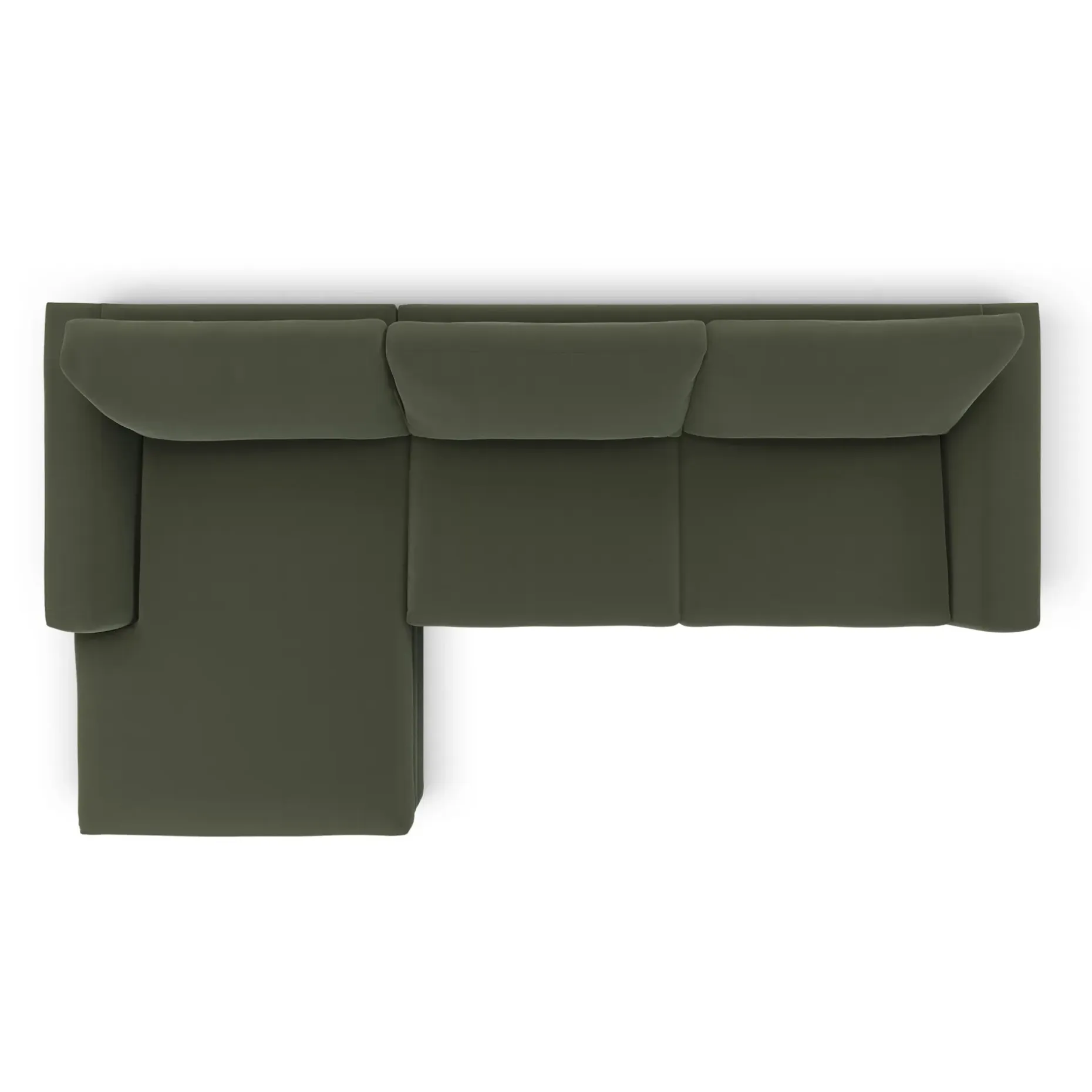 Riley 118.5" Velvet Left Sectional - Hale Fir Green