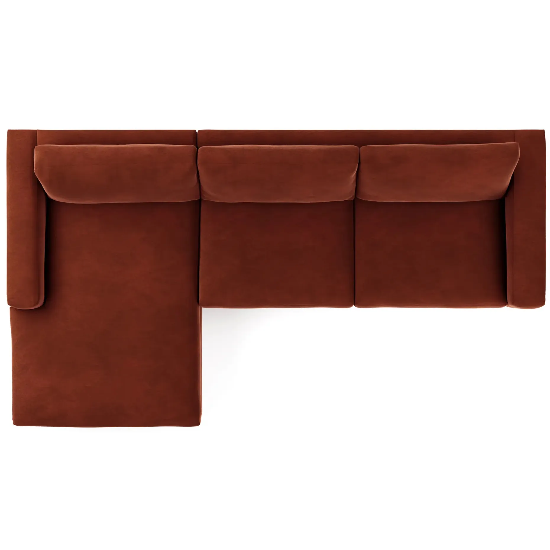 Riley 118.5" Velvet Left Sectional - Hale Rust