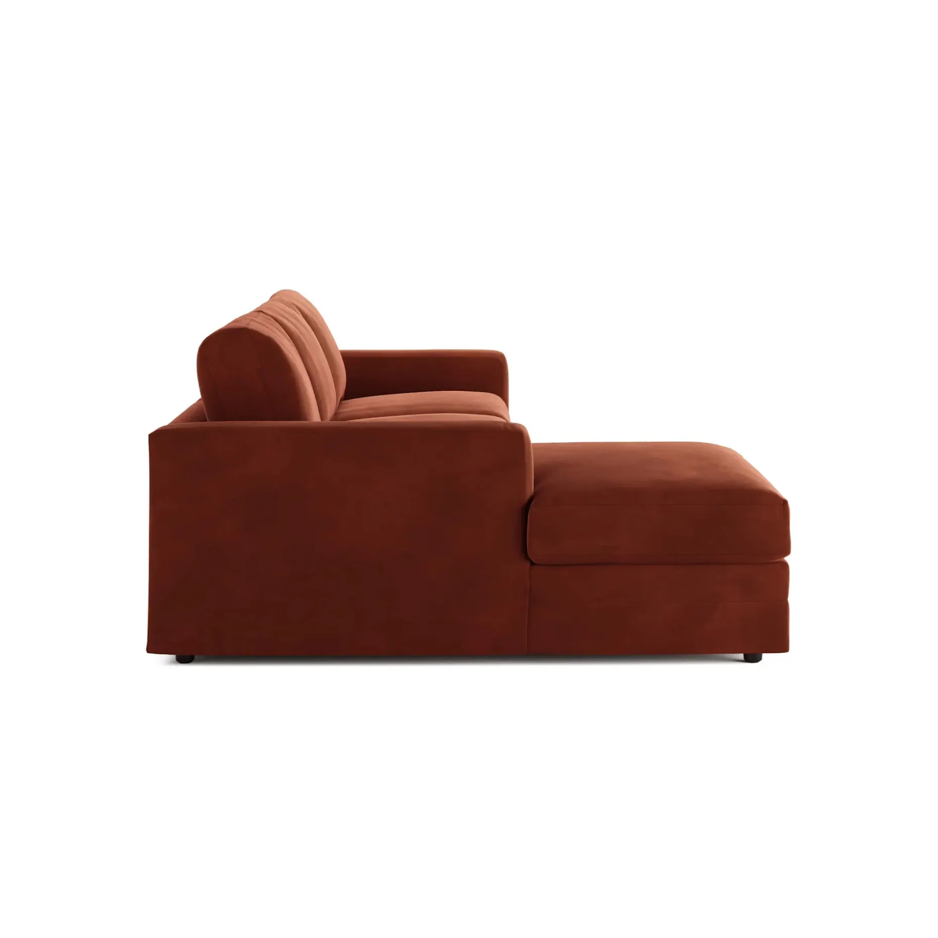 Riley 118.5" Velvet Left Sectional - Hale Rust