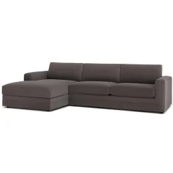 Riley 118" Velvet Left Storage Sleeper Sectional - Hale Warm Gray
