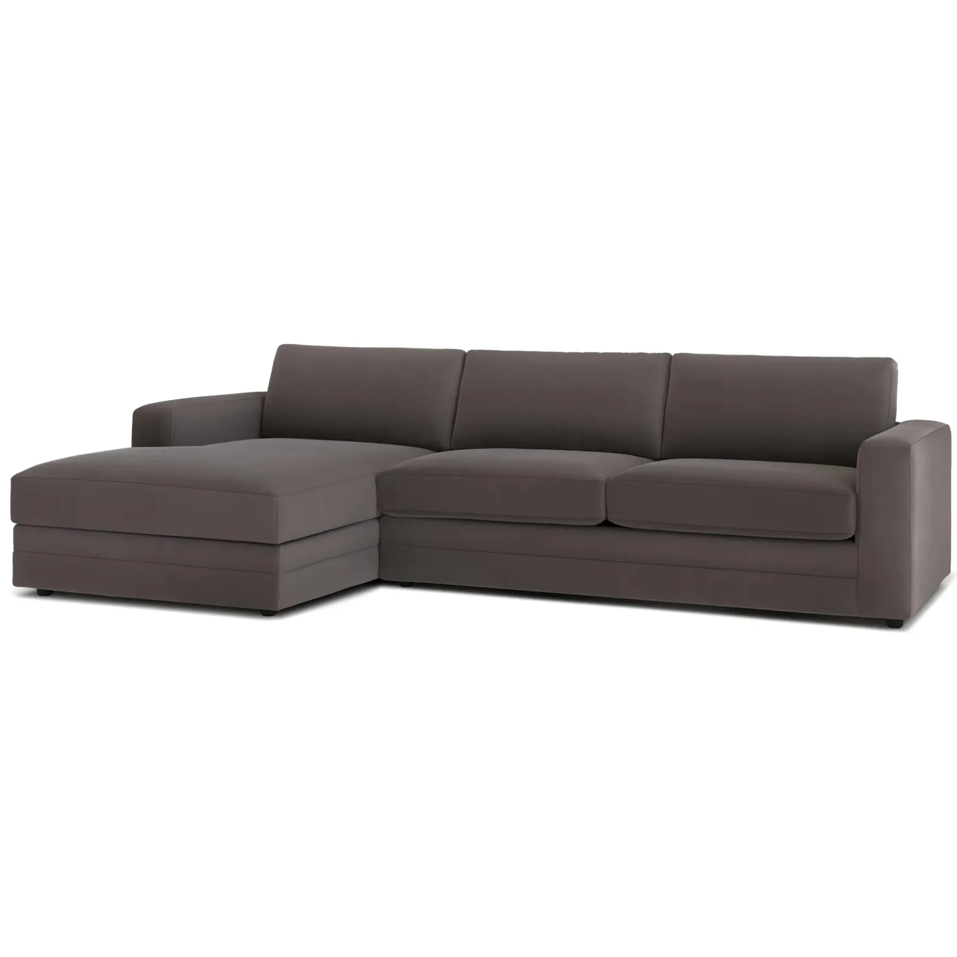 Riley 118" Velvet Left Storage Sleeper Sectional - Hale Warm Gray