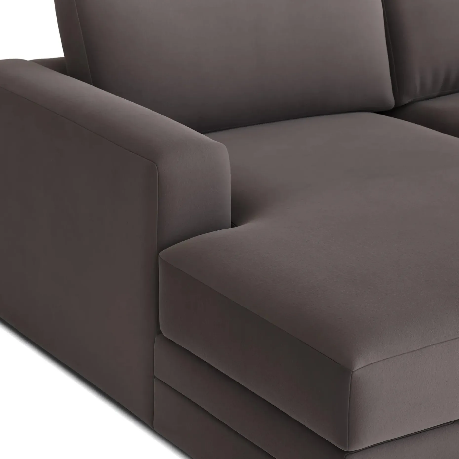 Riley 118" Velvet Left Storage Sleeper Sectional - Hale Warm Gray