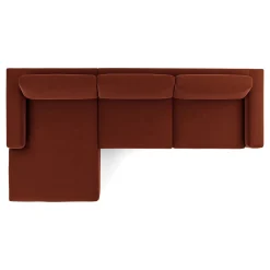 Riley 118" Velvet Left Storage Sleeper Sectional - Hale Rust