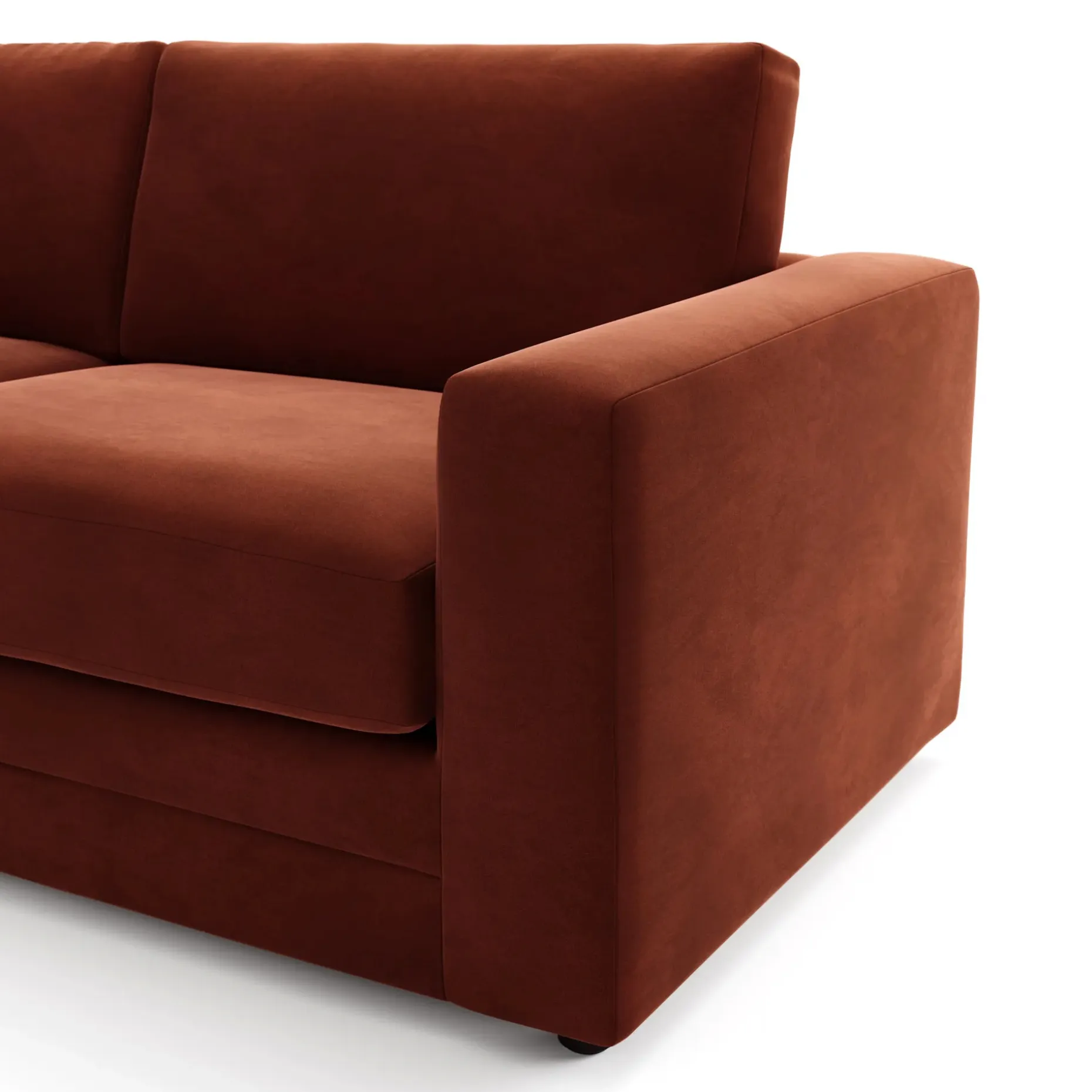 Riley 118" Velvet Left Storage Sleeper Sectional - Hale Rust