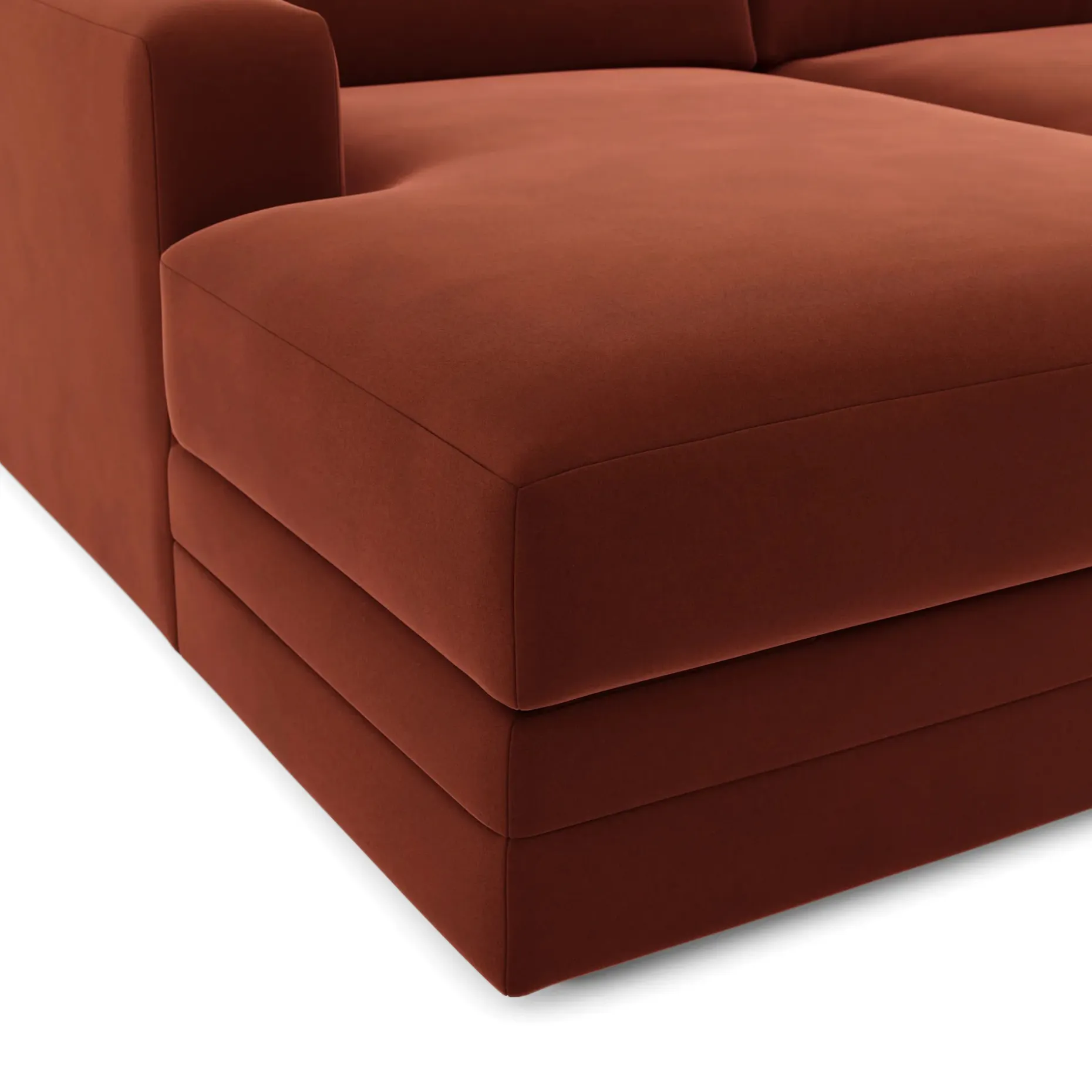 Riley 118" Velvet Left Storage Sleeper Sectional - Hale Rust