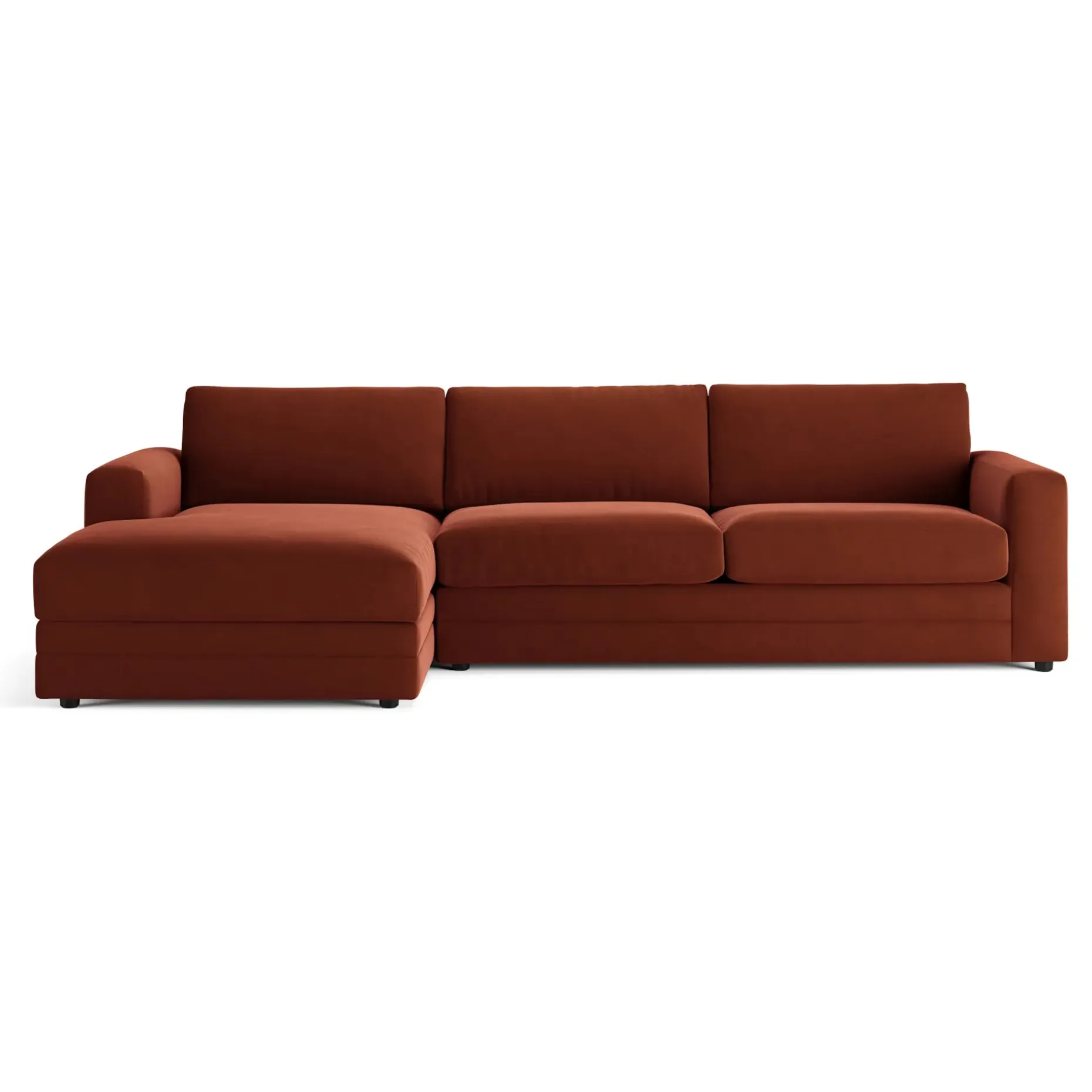 Riley 118" Velvet Left Storage Sleeper Sectional - Hale Rust