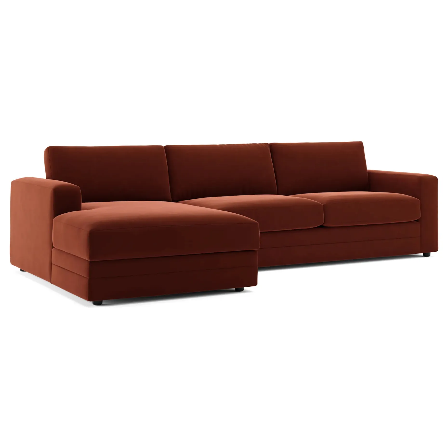 Riley 118" Velvet Left Storage Sleeper Sectional - Hale Rust