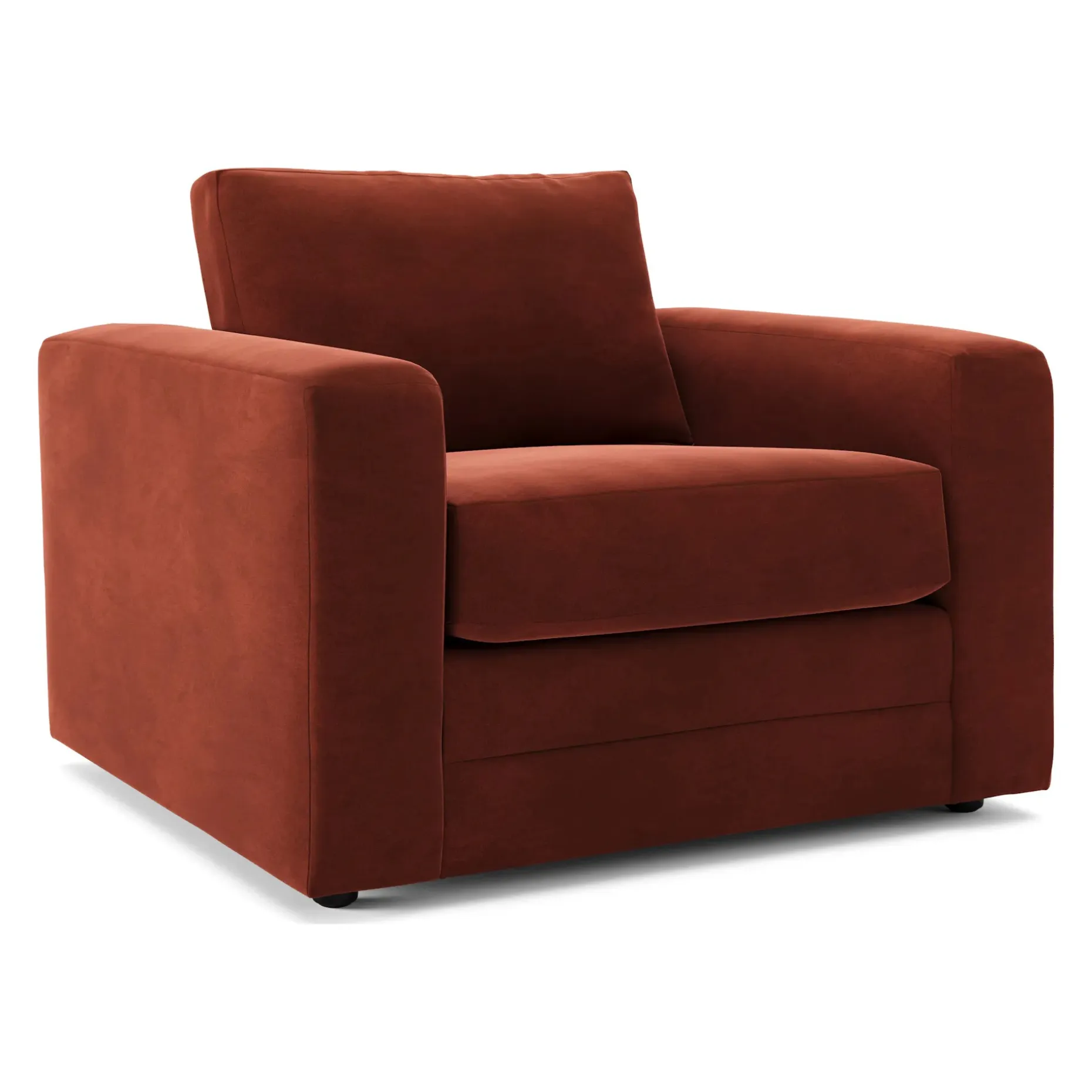 Riley 42" Velvet Lounge Chair - Hale Rust