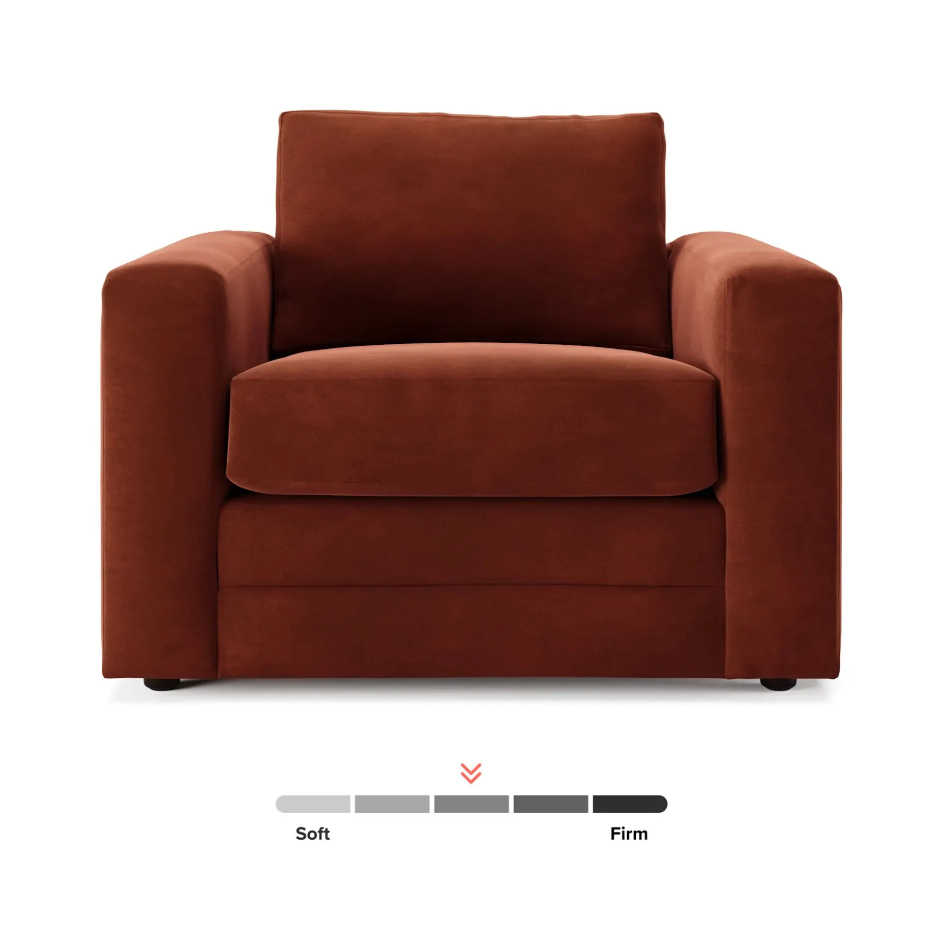 Riley 42" Velvet Lounge Chair - Hale Rust