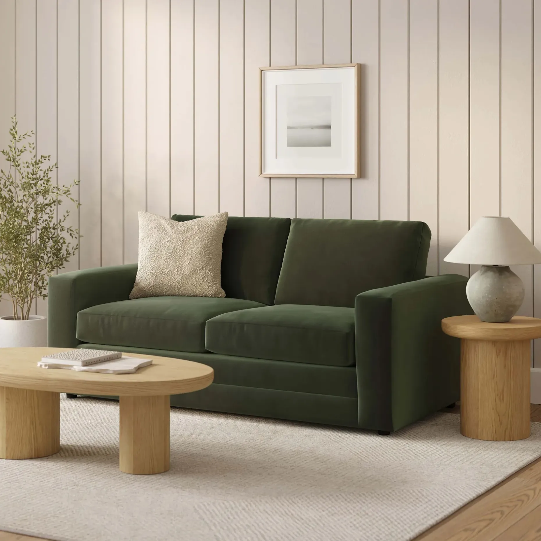 Riley 74" Velvet Loveseat - Hale Fir Green