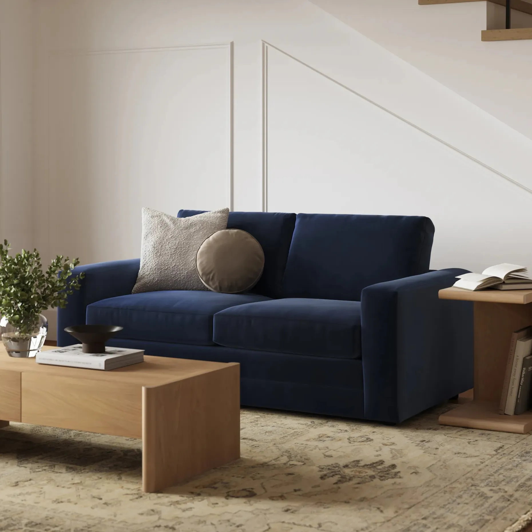 Riley 74" Velvet Loveseat - Hale Ink