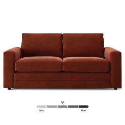 Riley 74" Velvet Loveseat - Hale Rust