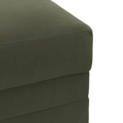 Riley 28" Velvet Ottoman - Hale Fir Green