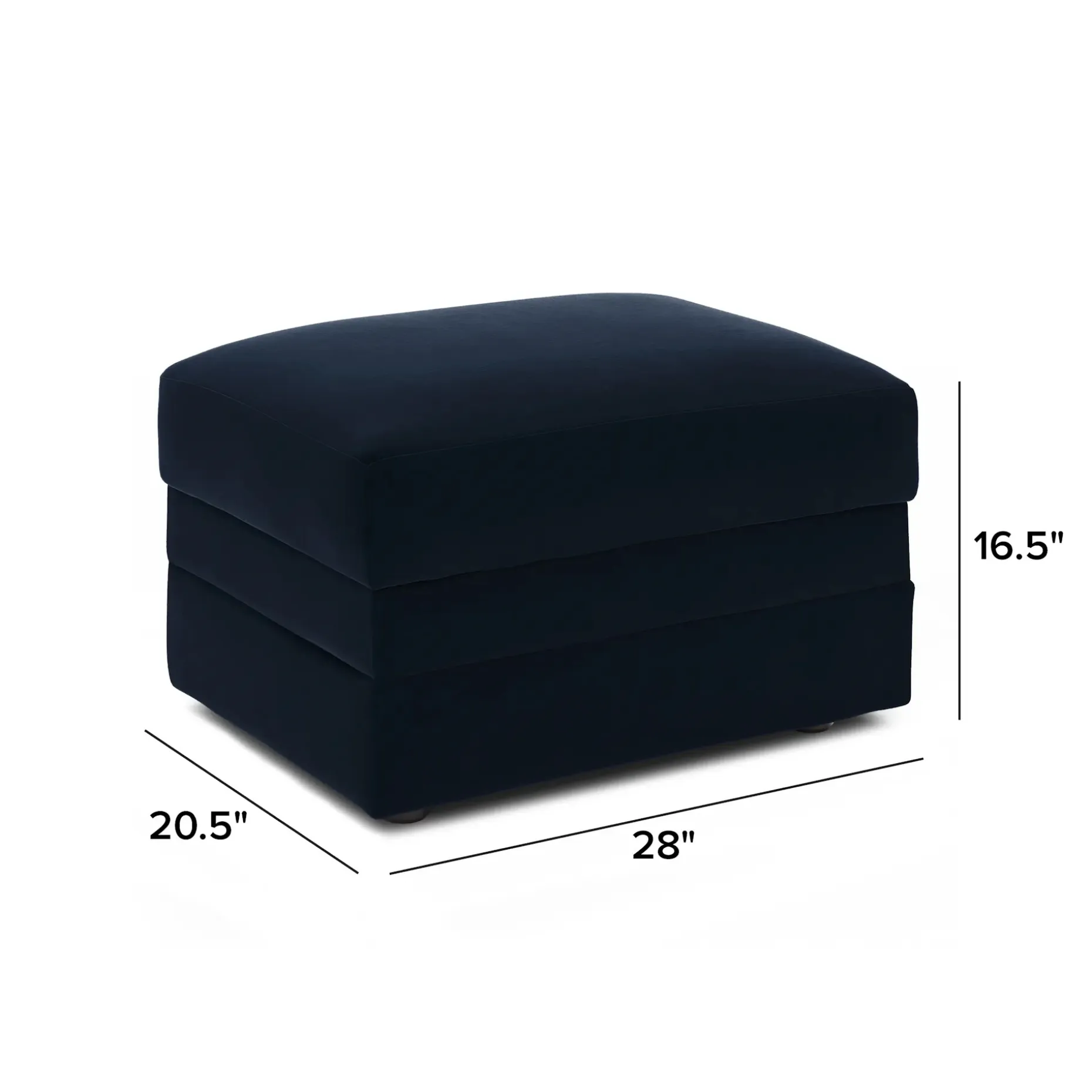 Riley 28" Velvet Ottoman - Hale Ink