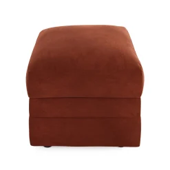 Riley 28" Velvet Ottoman - Hale Rust