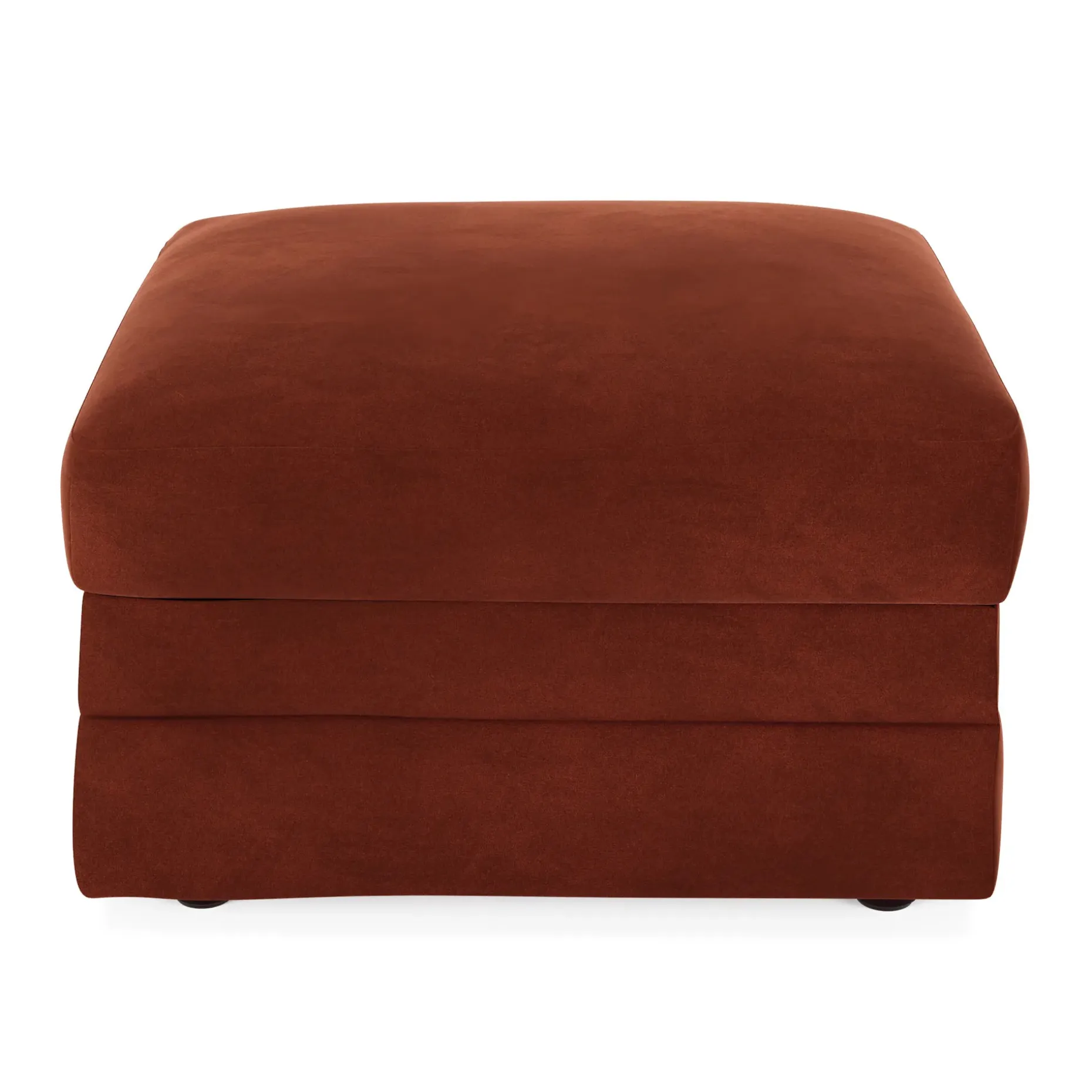 Riley 28" Velvet Ottoman - Hale Rust