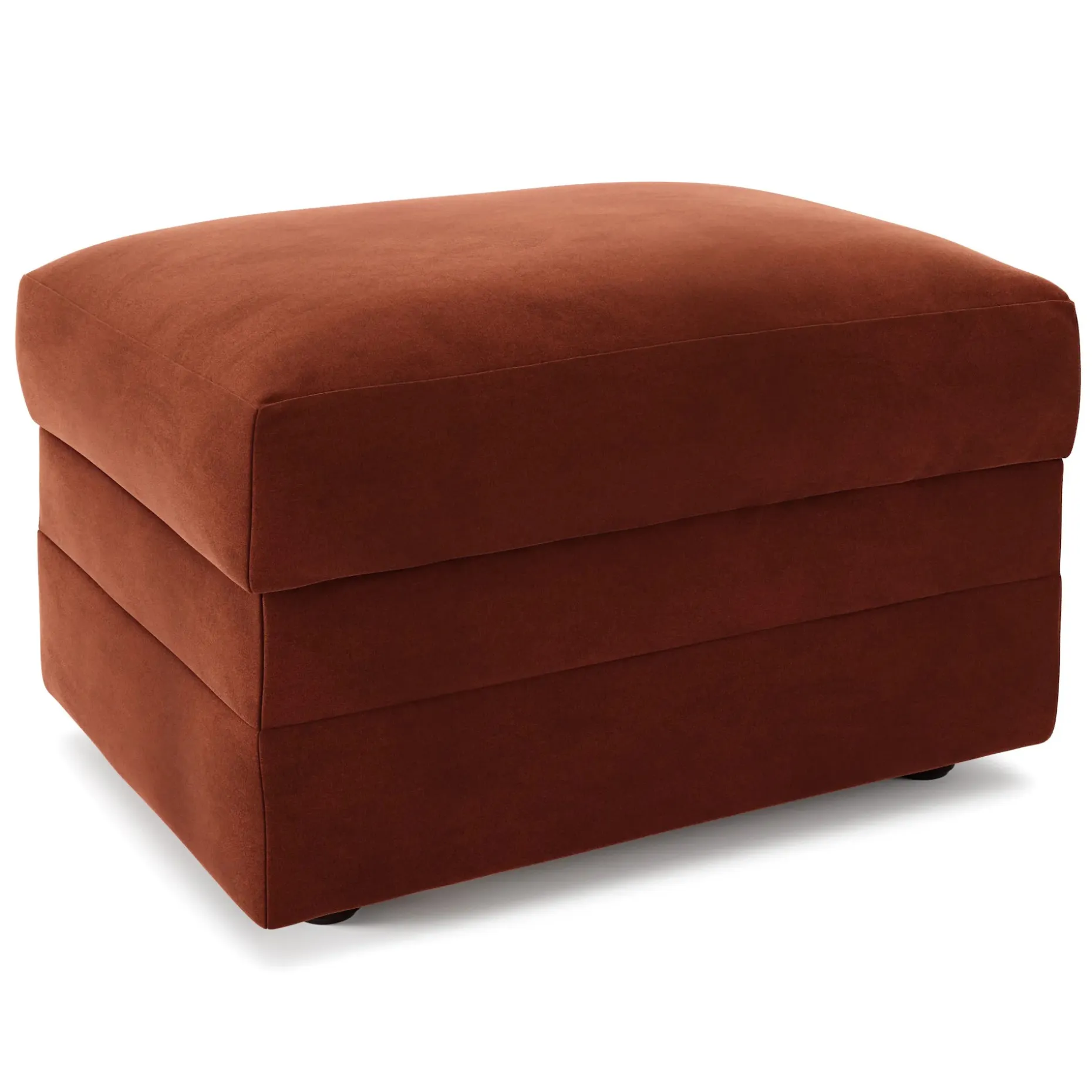 Riley 28" Velvet Ottoman - Hale Rust