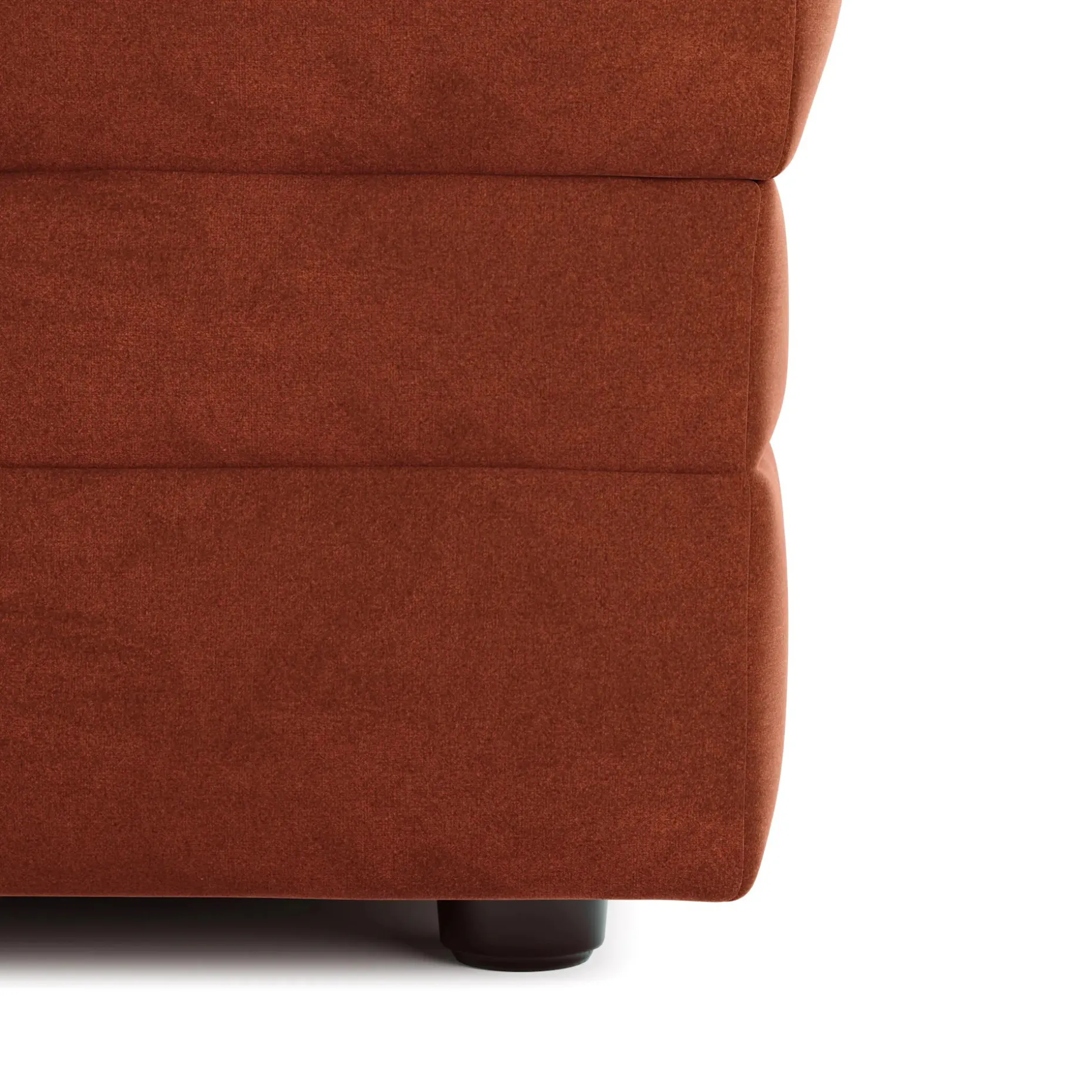 Riley 28" Velvet Ottoman - Hale Rust