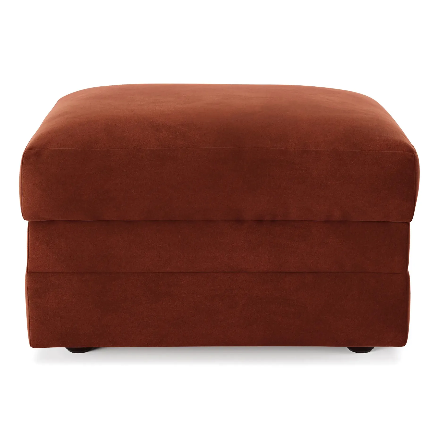 Riley 28" Velvet Ottoman - Hale Rust
