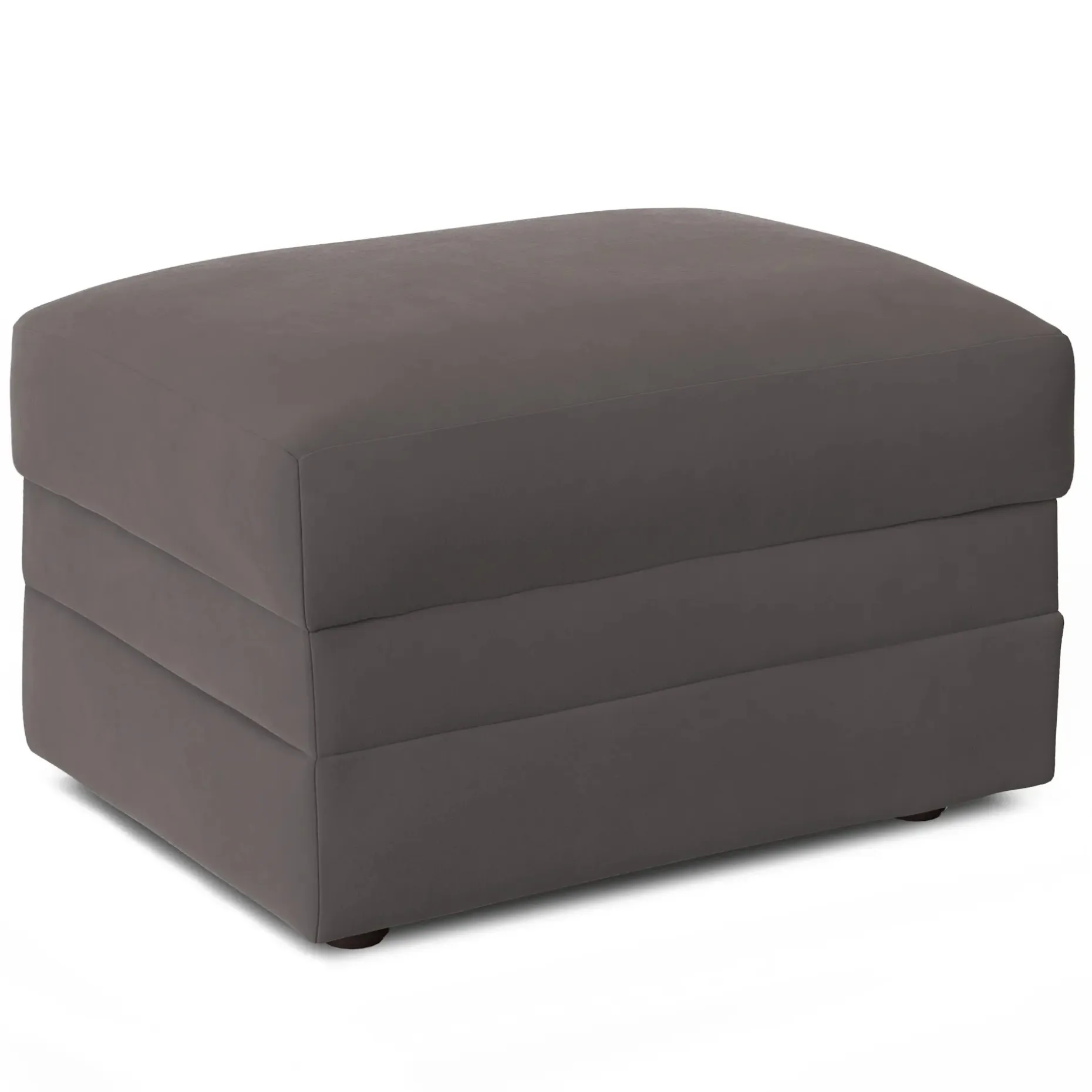 Riley 28" Velvet Ottoman - Hale Warm Gray