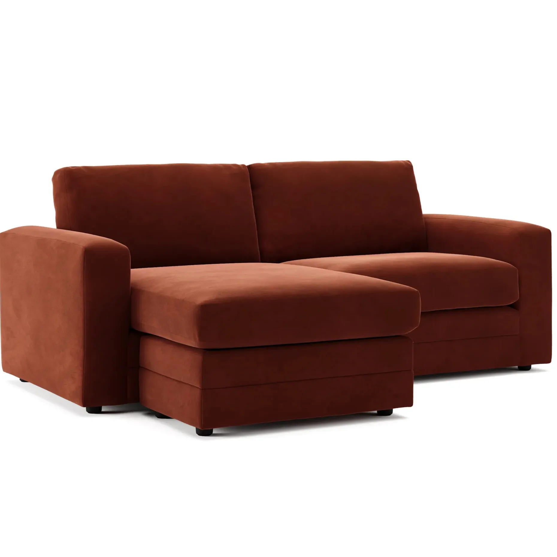 Riley 84" Velvet Reversible Storage Sectional - Hale Rust