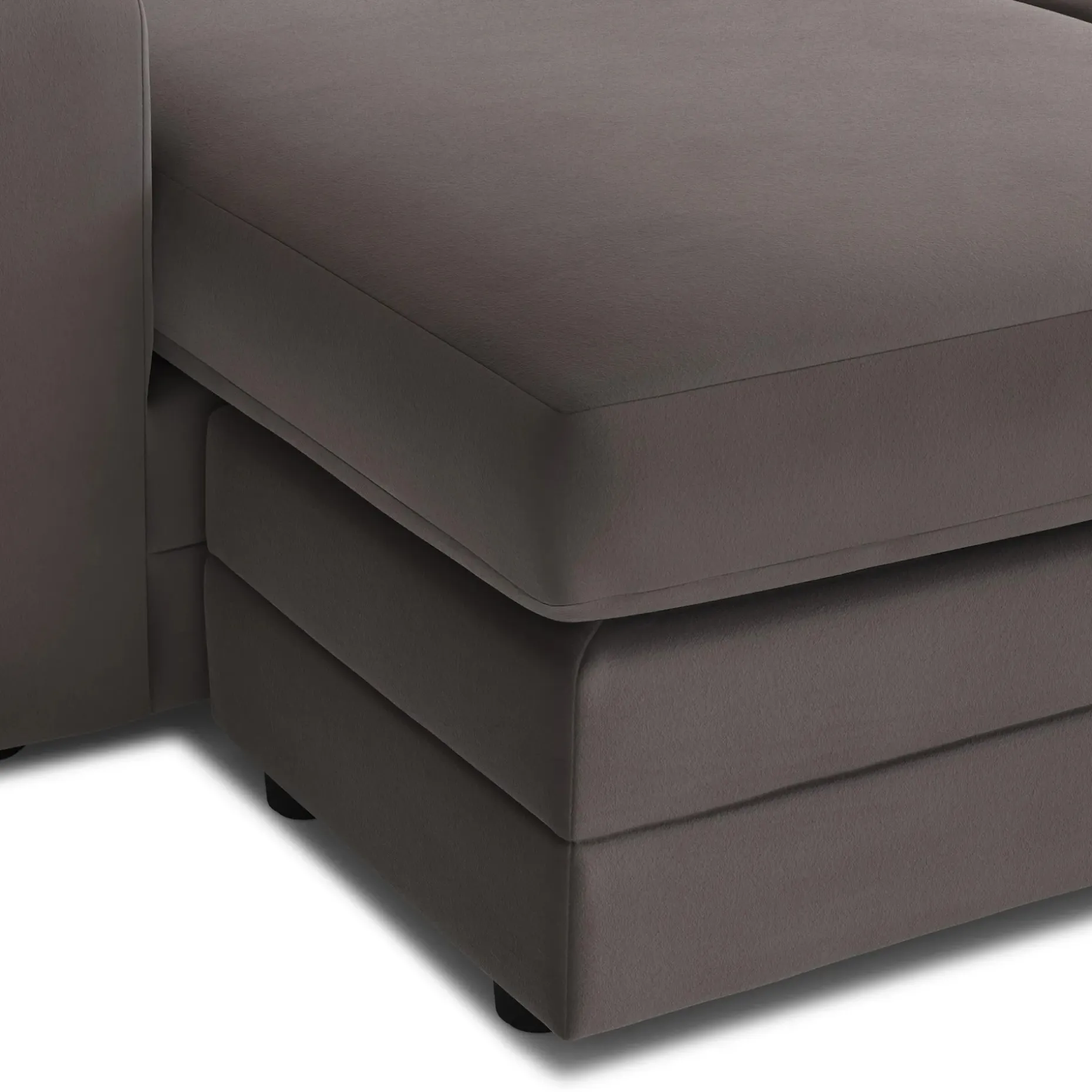Riley 84" Velvet Reversible Storage Sectional - Hale Warm Gray