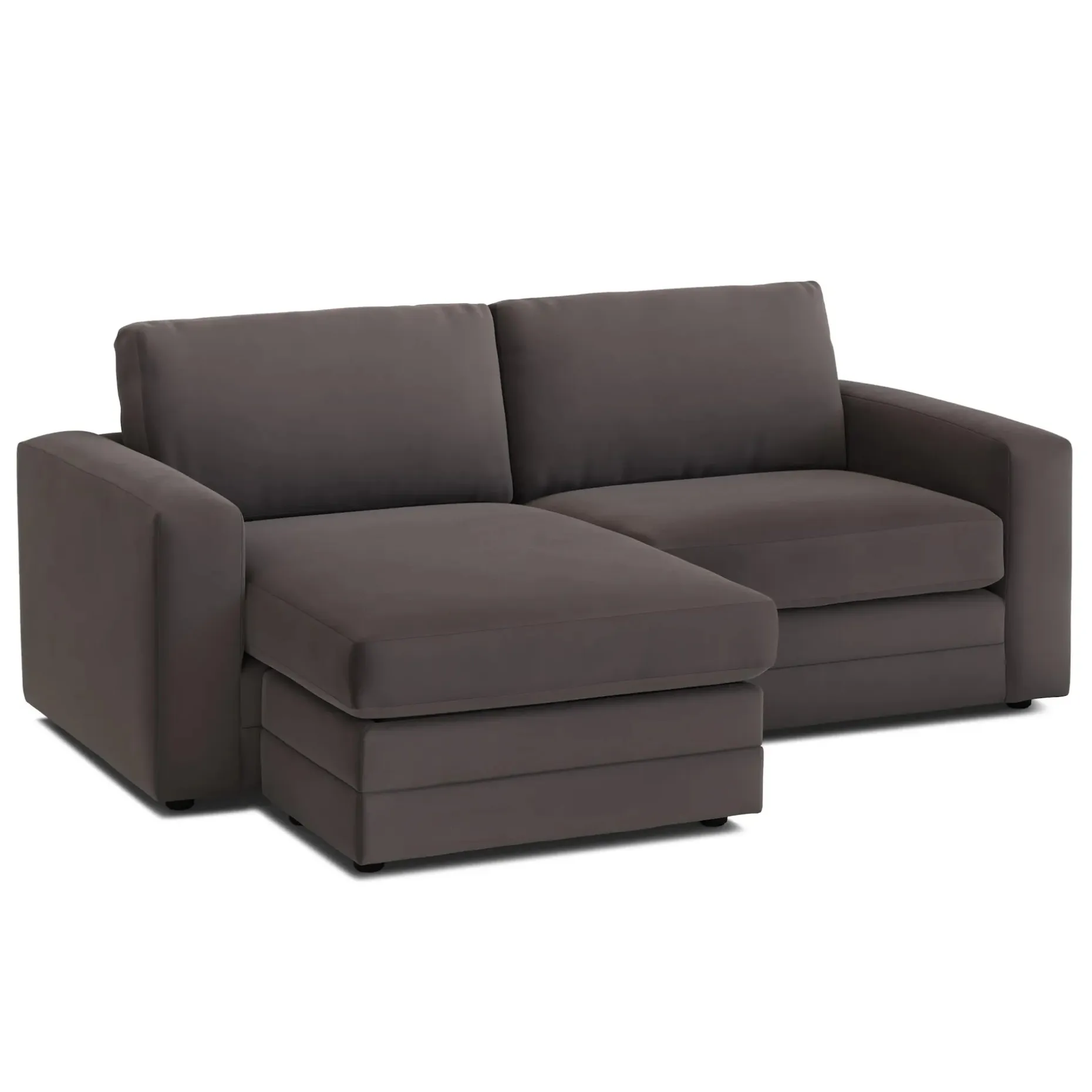 Riley 84" Velvet Reversible Storage Sectional - Hale Warm Gray
