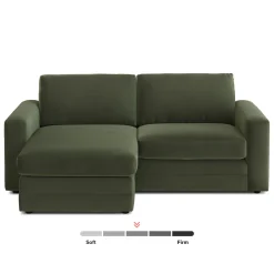 Riley 84" Velvet Reversible Storage Sectional - Hale Fir Green