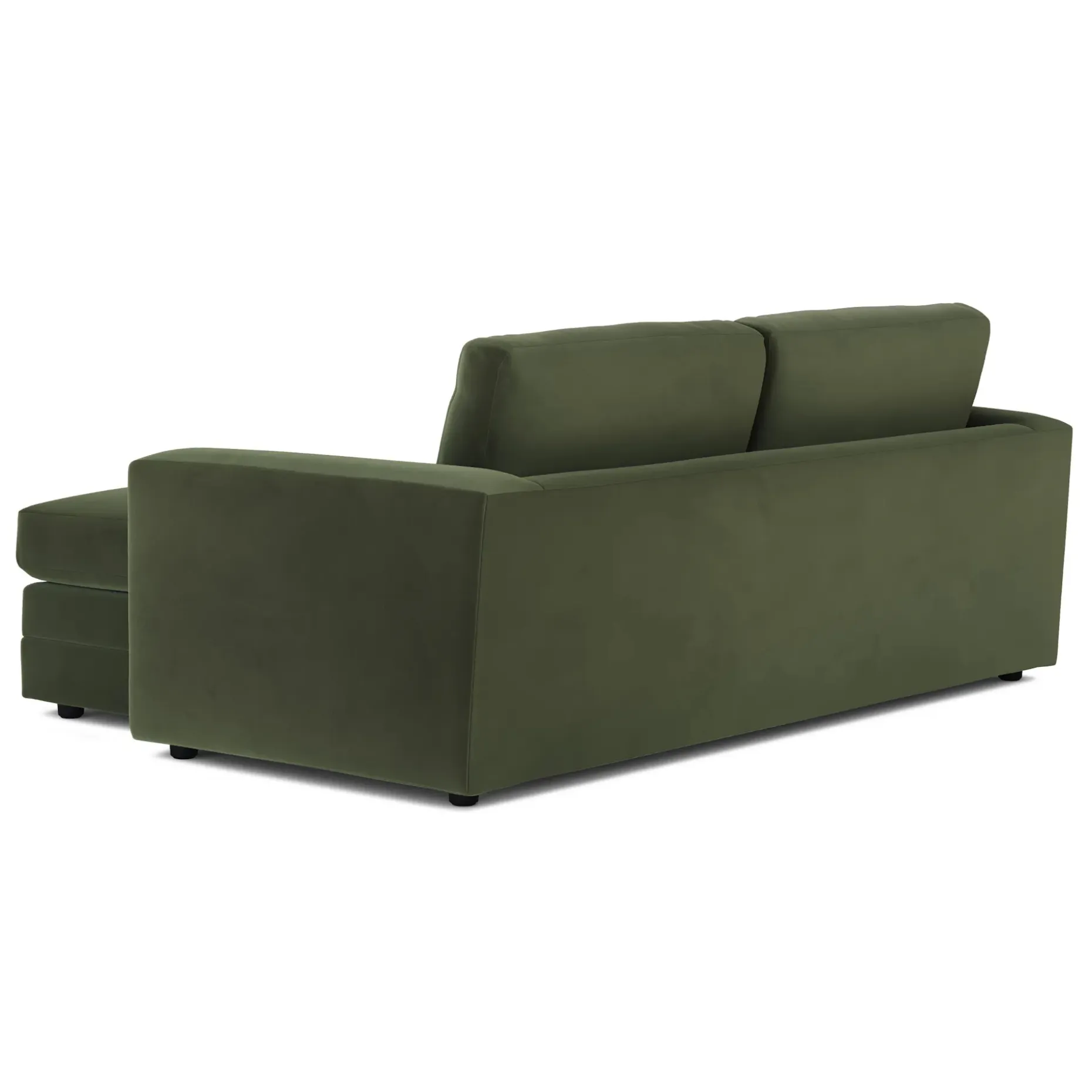 Riley 84" Velvet Reversible Storage Sectional - Hale Fir Green