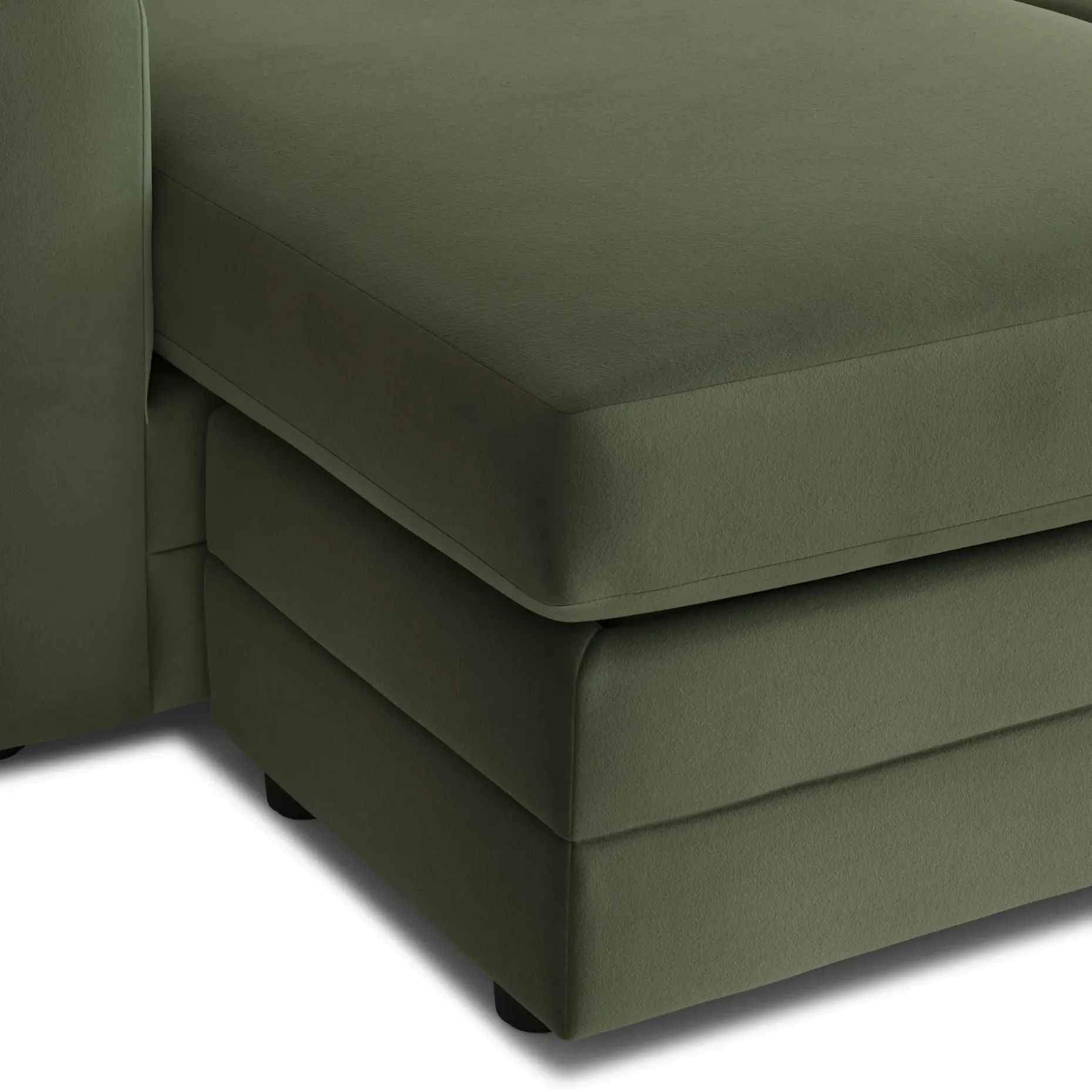 Riley 84" Velvet Reversible Storage Sectional - Hale Fir Green